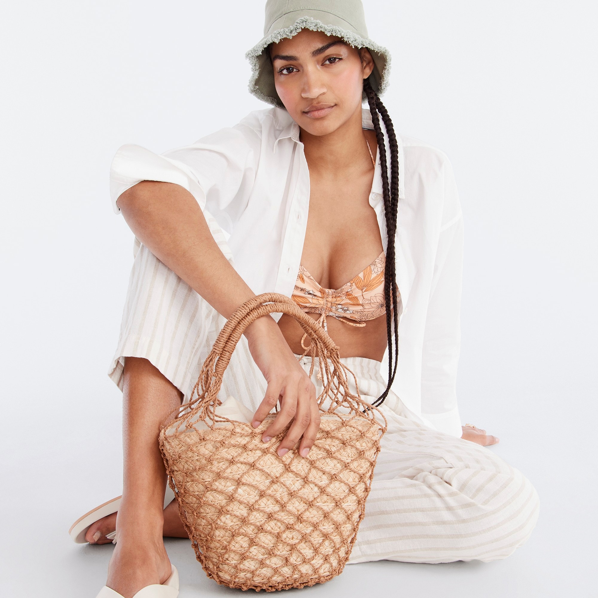 Sedona basket bag in straw