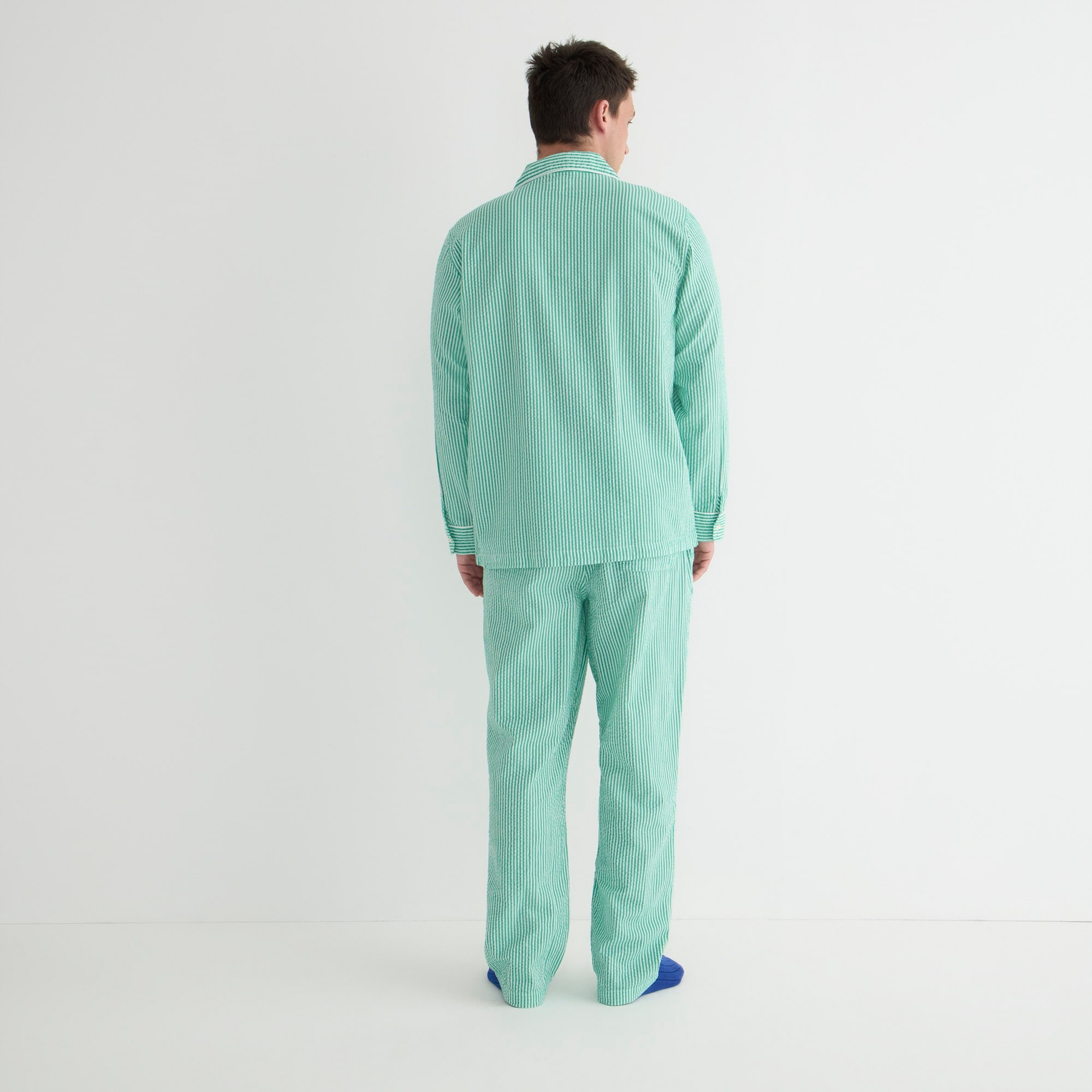 Pajama set in organic cotton seersucker