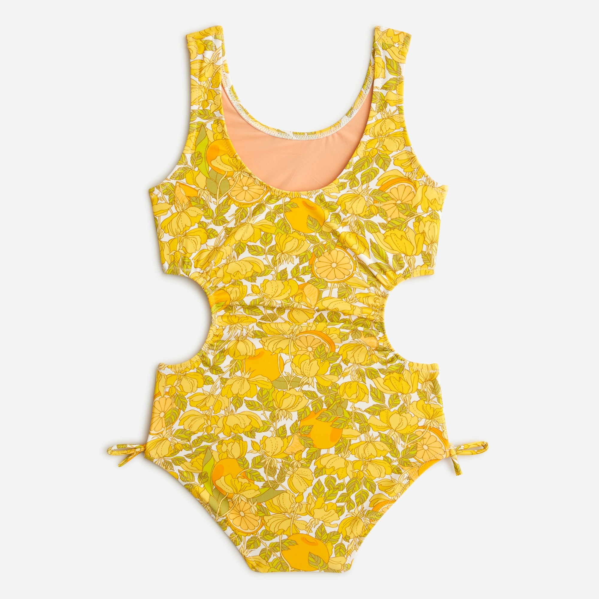 Girls' cutout one-piece swimsuit with UPF 50+