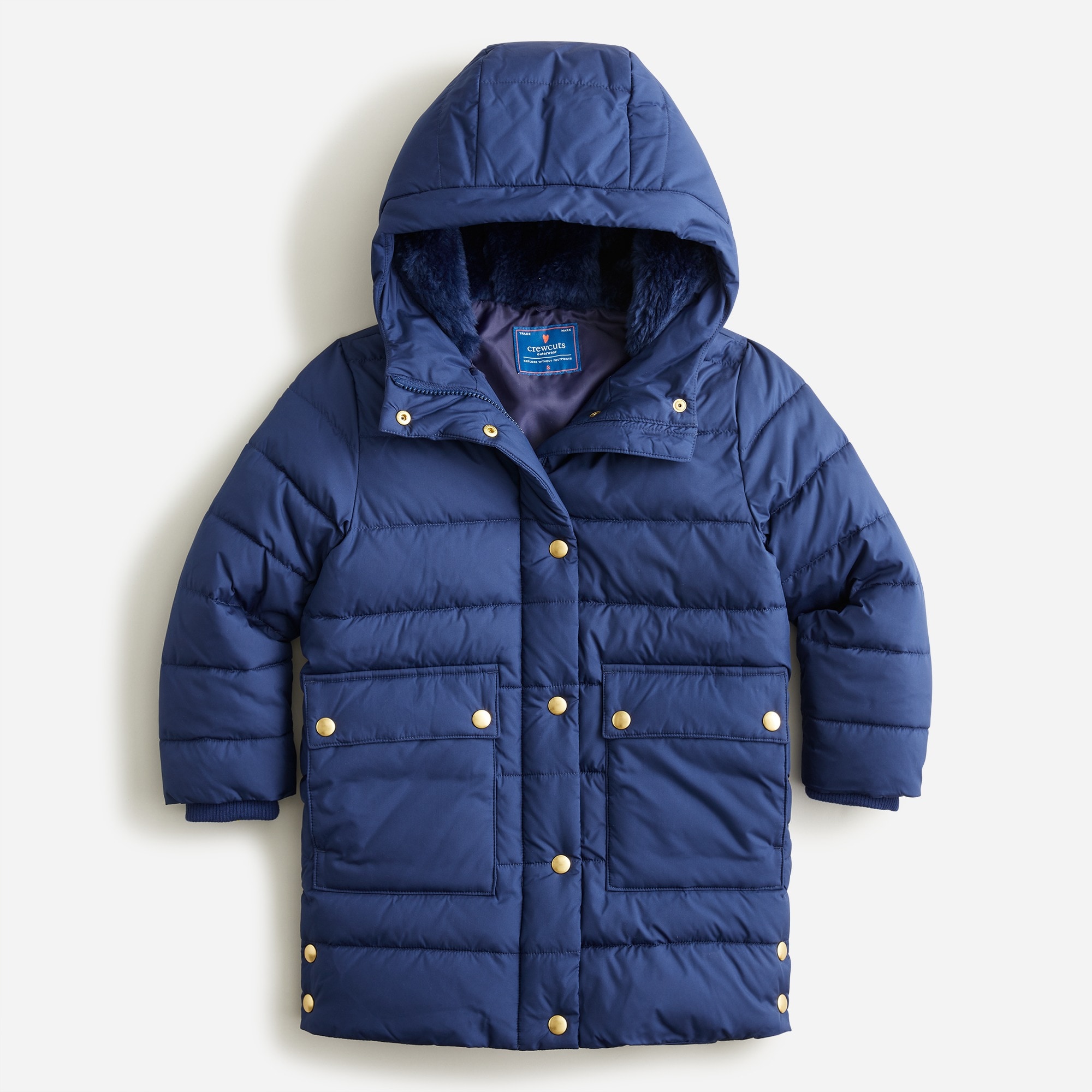 Girls' cocoon puffer coat with PrimaLoft