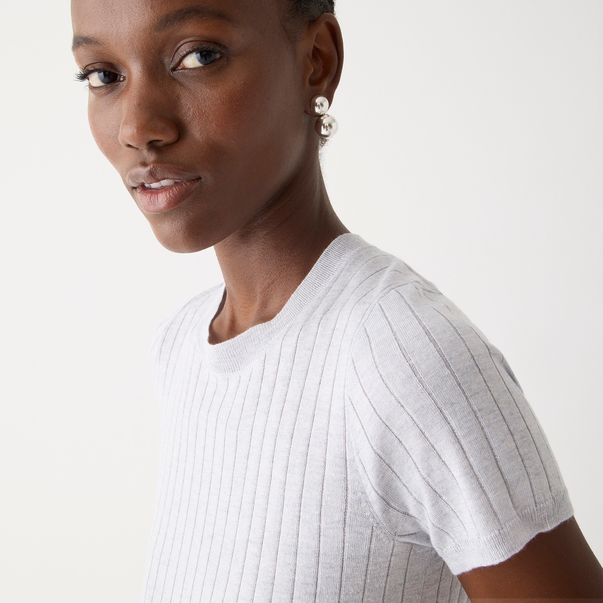 Silk-cashmere blend cropped T-shirt