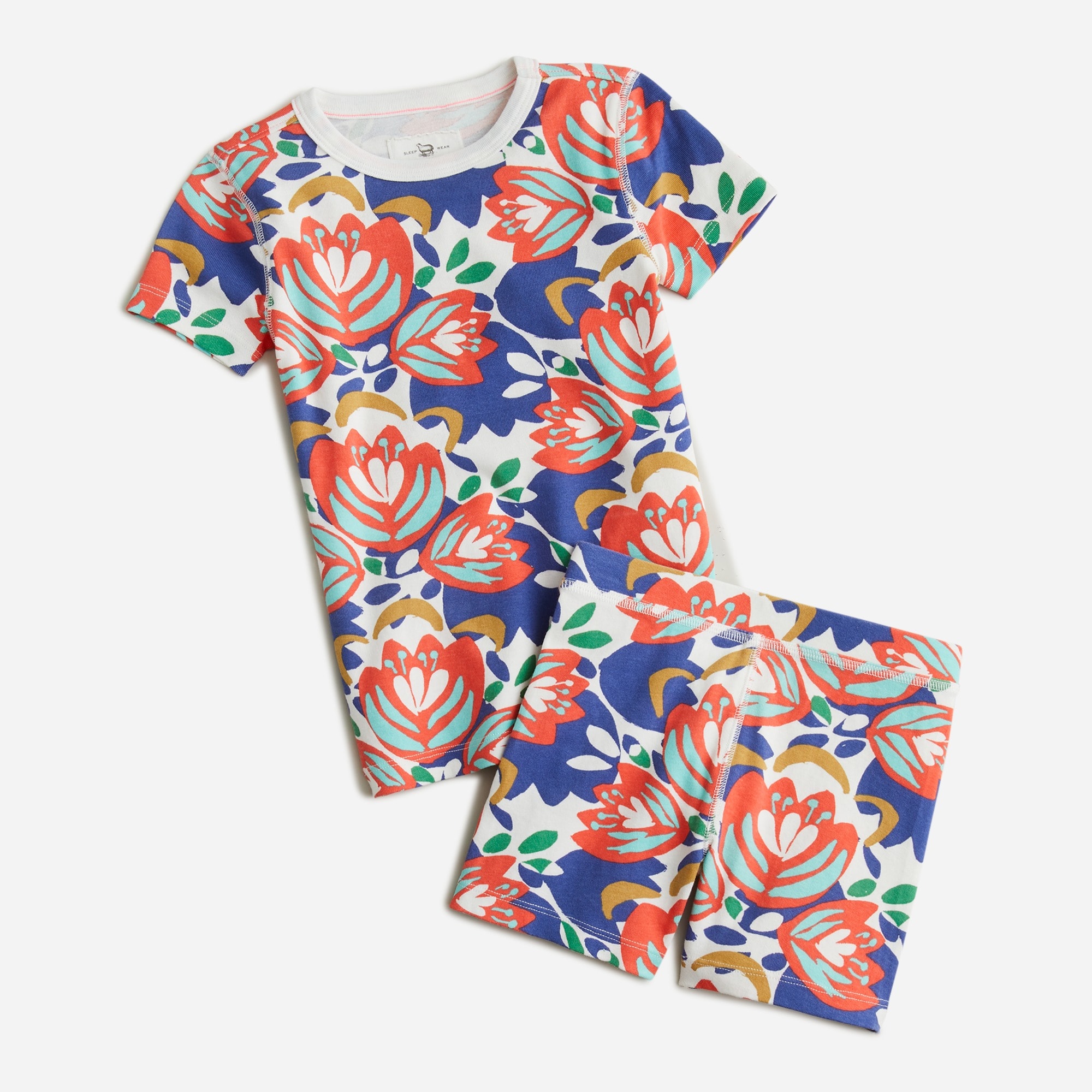 Kids' short-sleeve printed pajama set