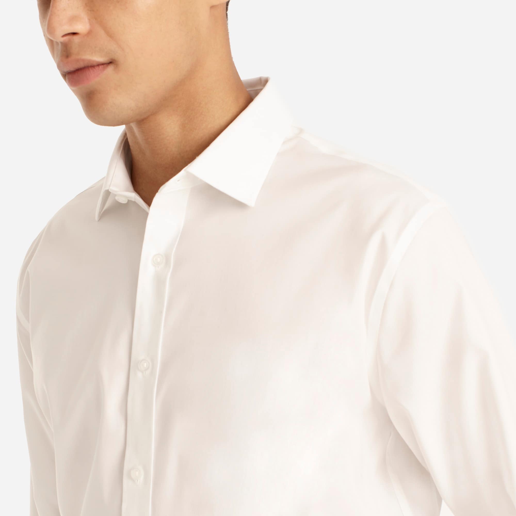 Bowery wrinkle-free stretch cotton shirt with spread collar