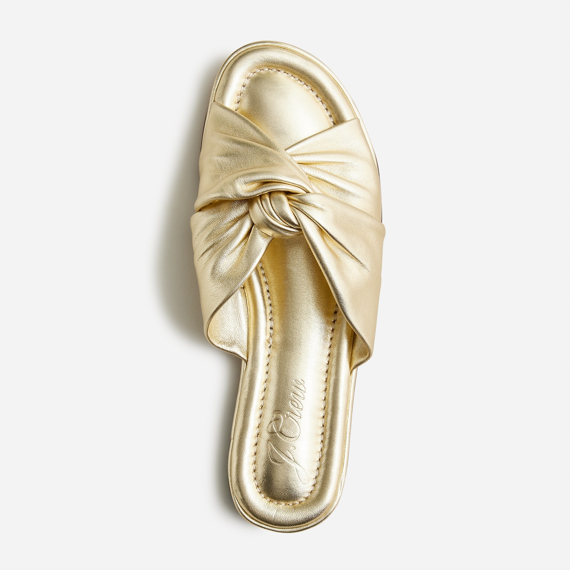 Menorca padded twist-knot sandals in metallic leather