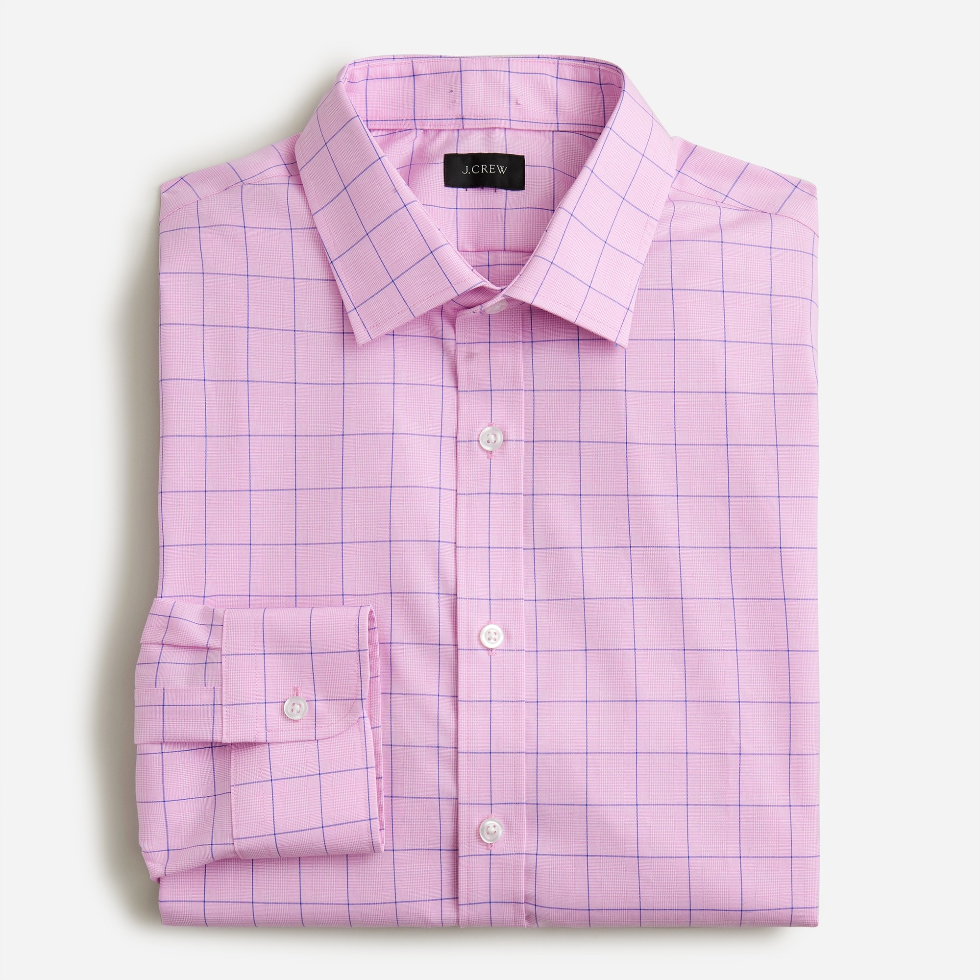 Bowery wrinkle-free stretch cotton shirt with spread collar
