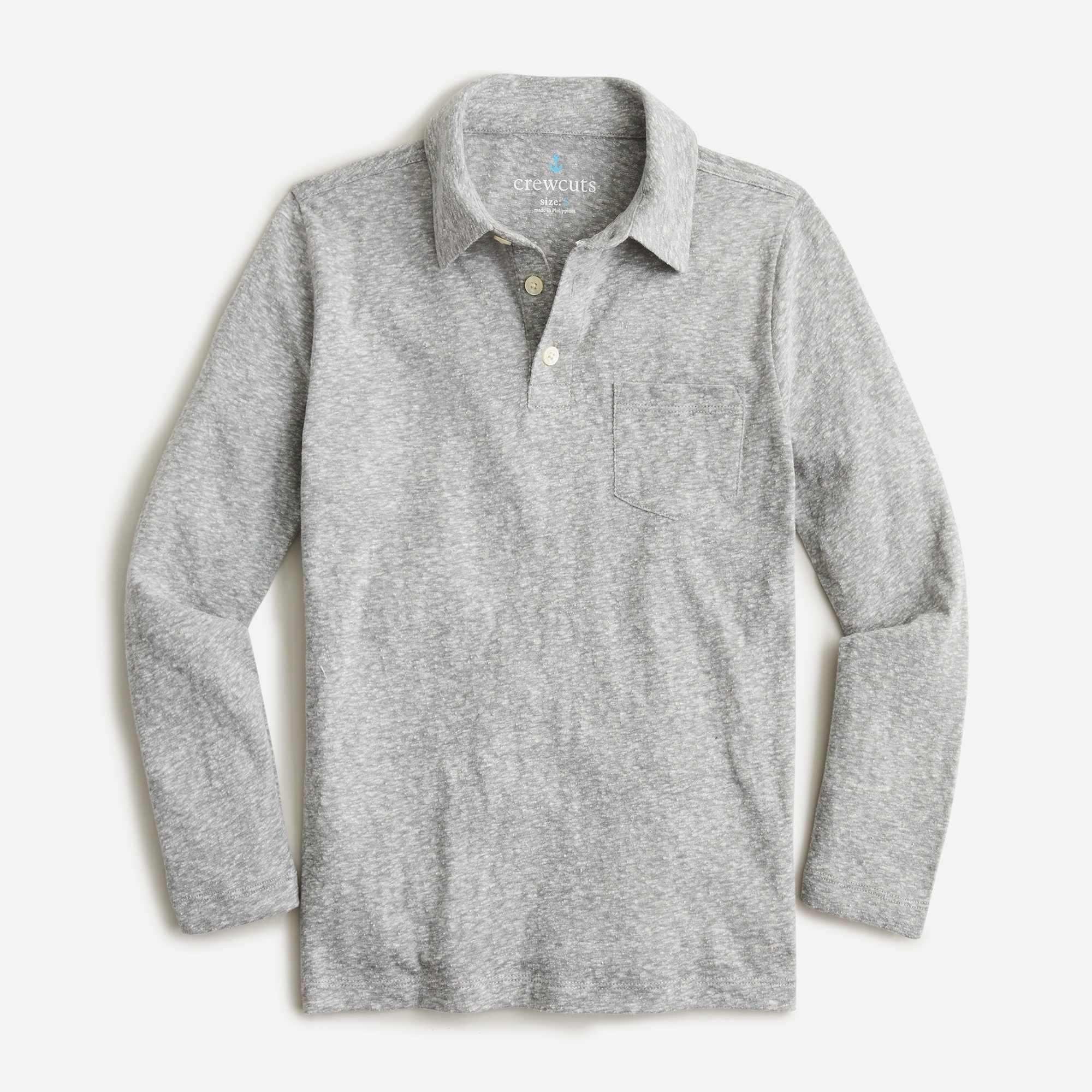 Kids' long-sleeve pocket polo shirt