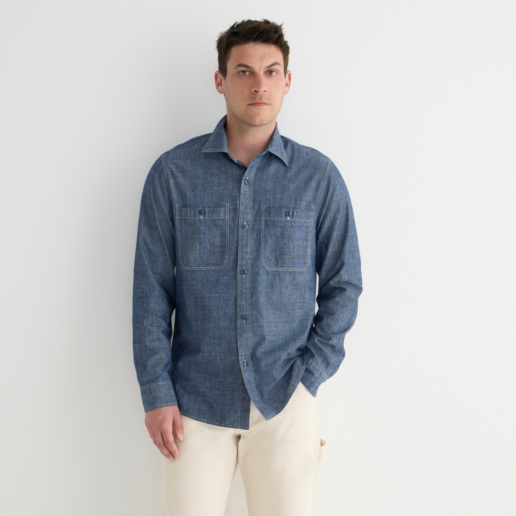 Wallace & Barnes naval workshirt in Japanese selvedge chambray