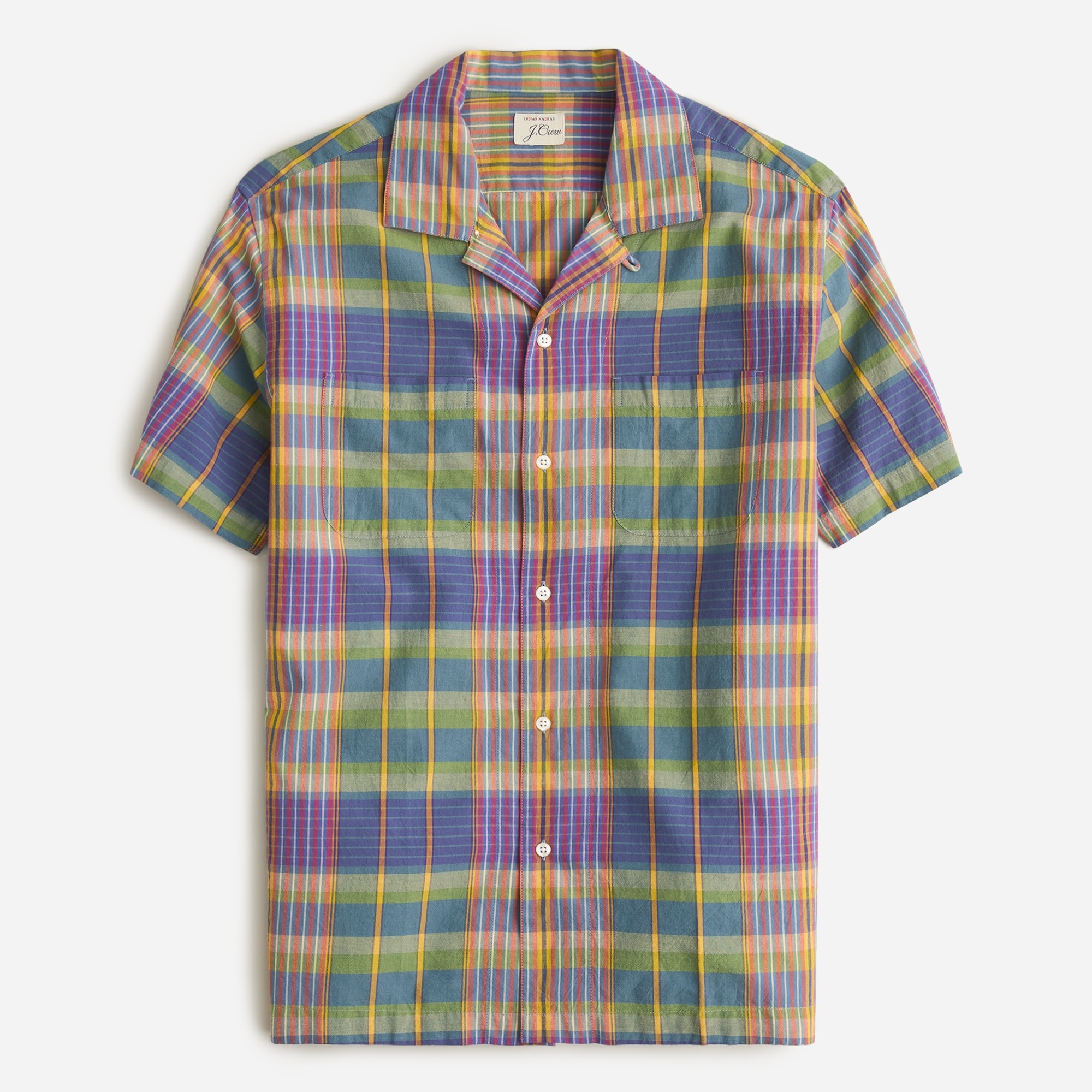 Camp-collar shirt in Indian madras