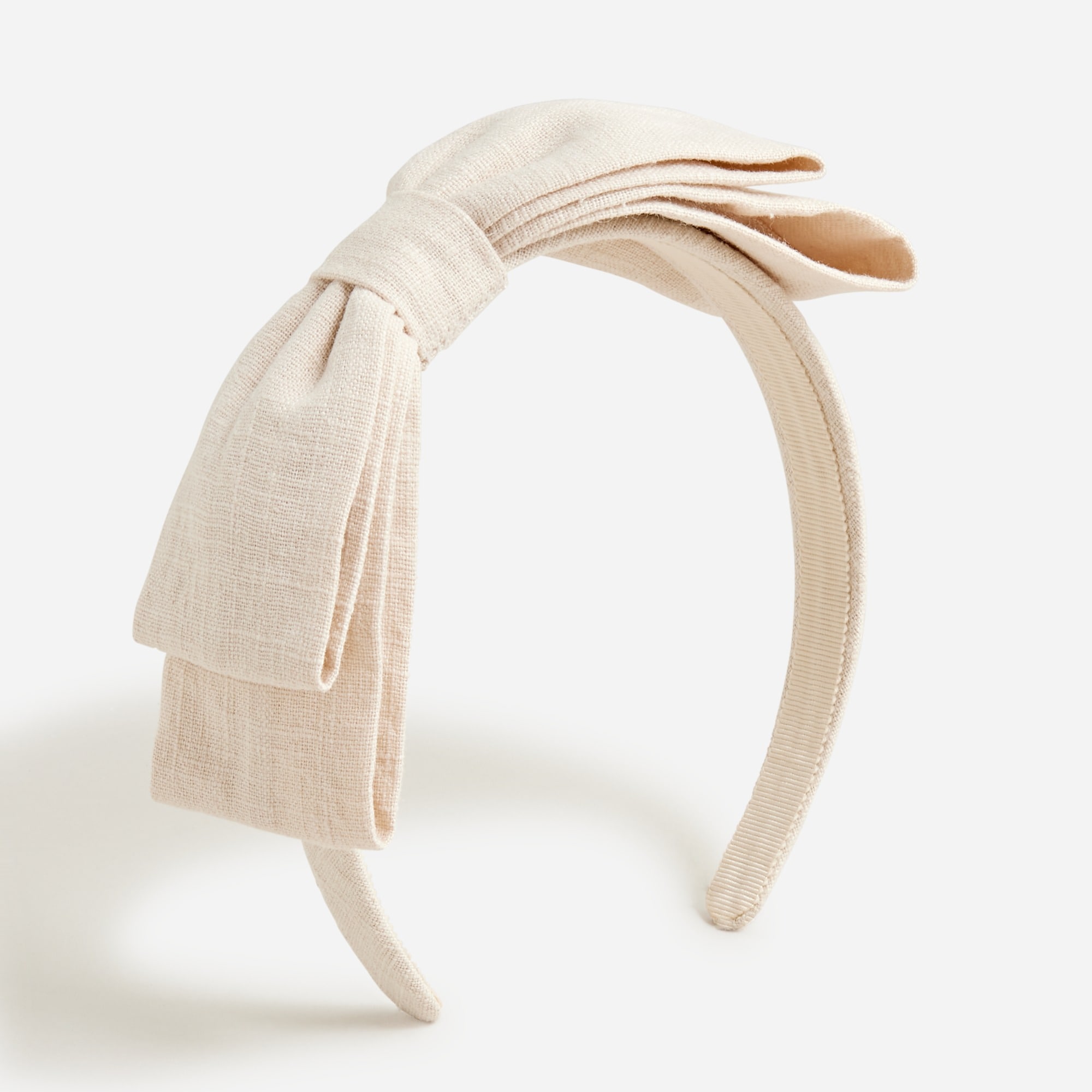 Linen-blend bow headband