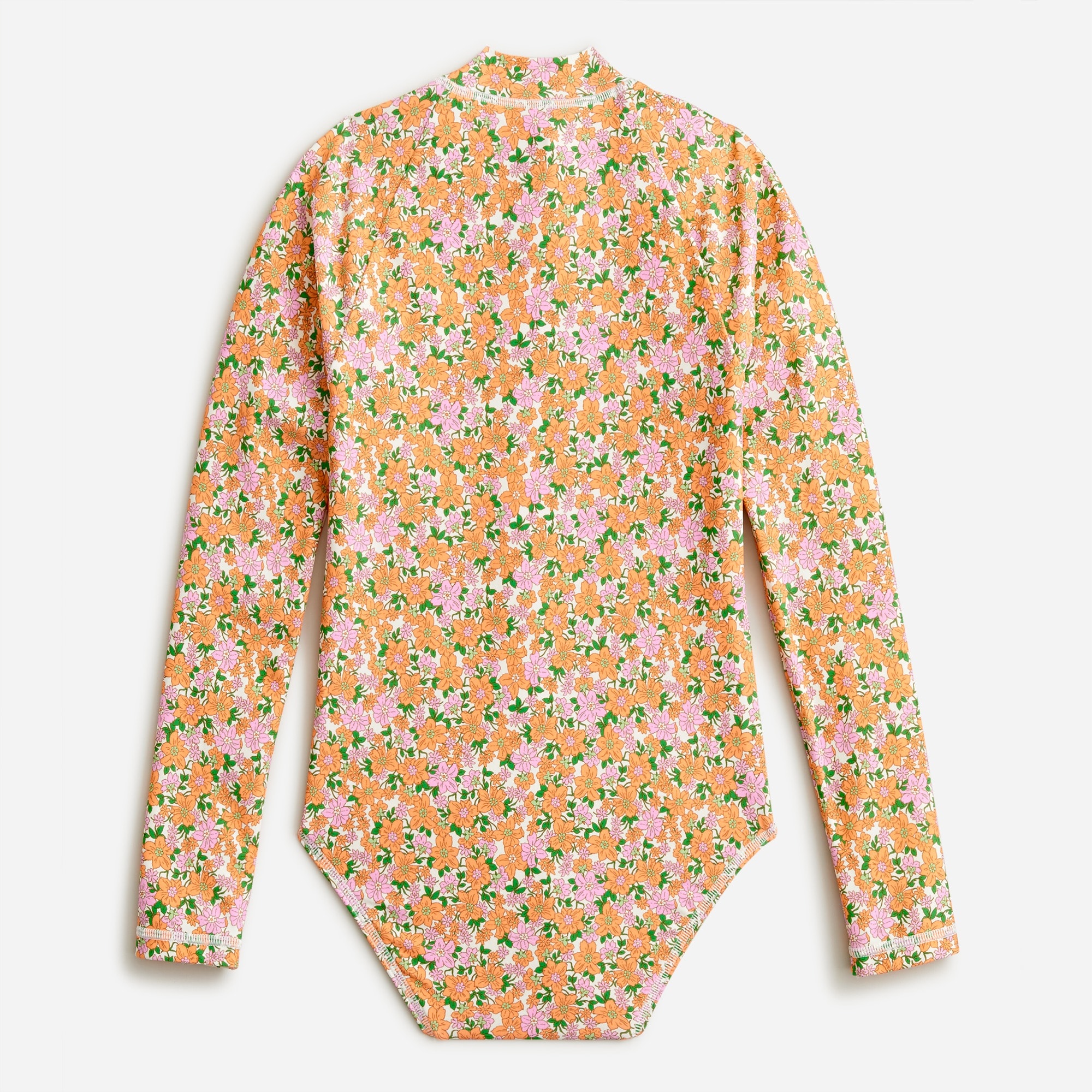 Girls' printed rash guard one-piece with UPF 50+