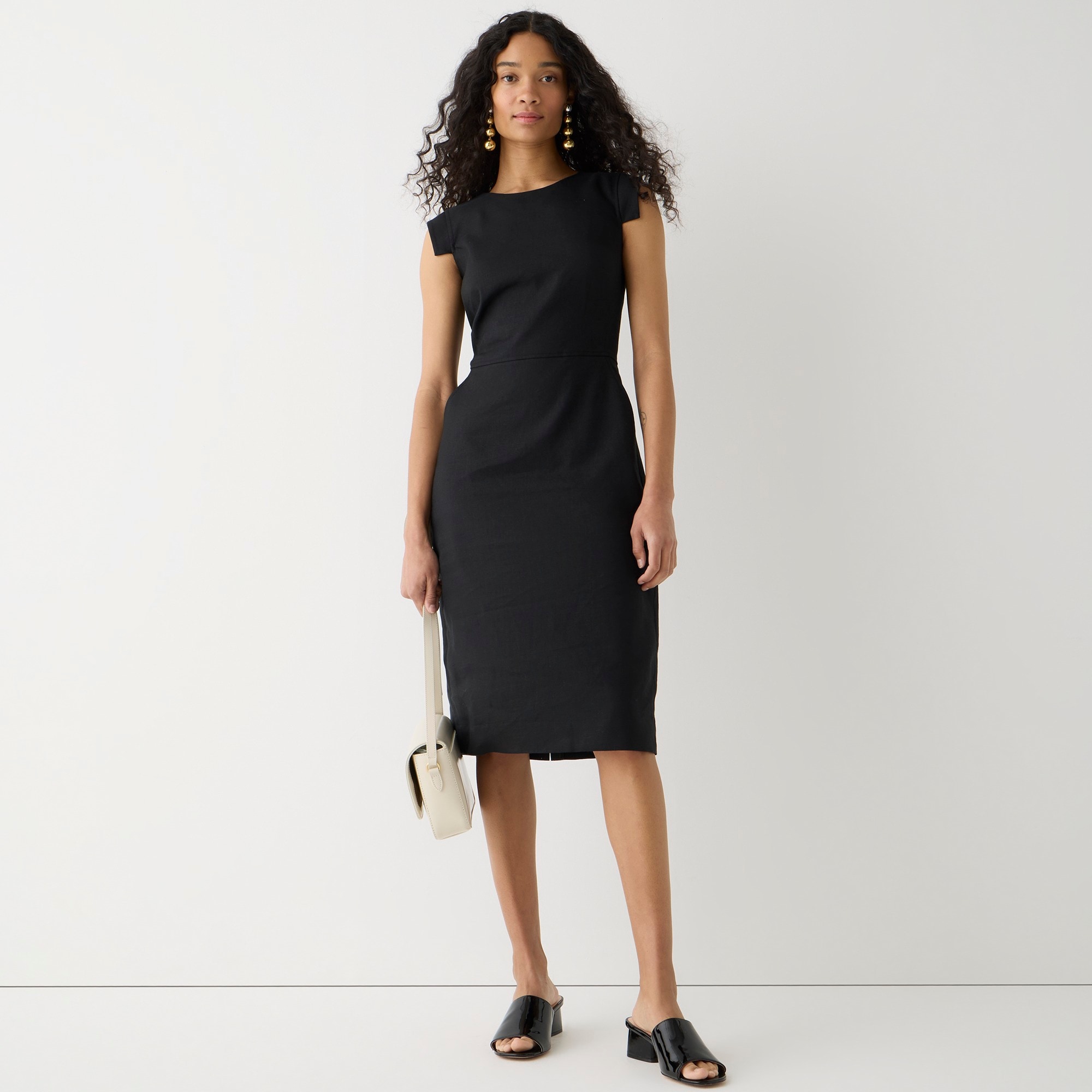 Resume dress in stretch linen blend
