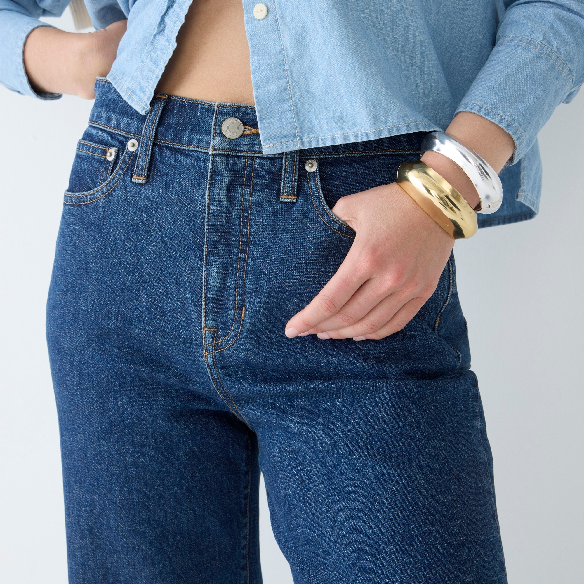 Slim wide-leg jean in Bourbon wash