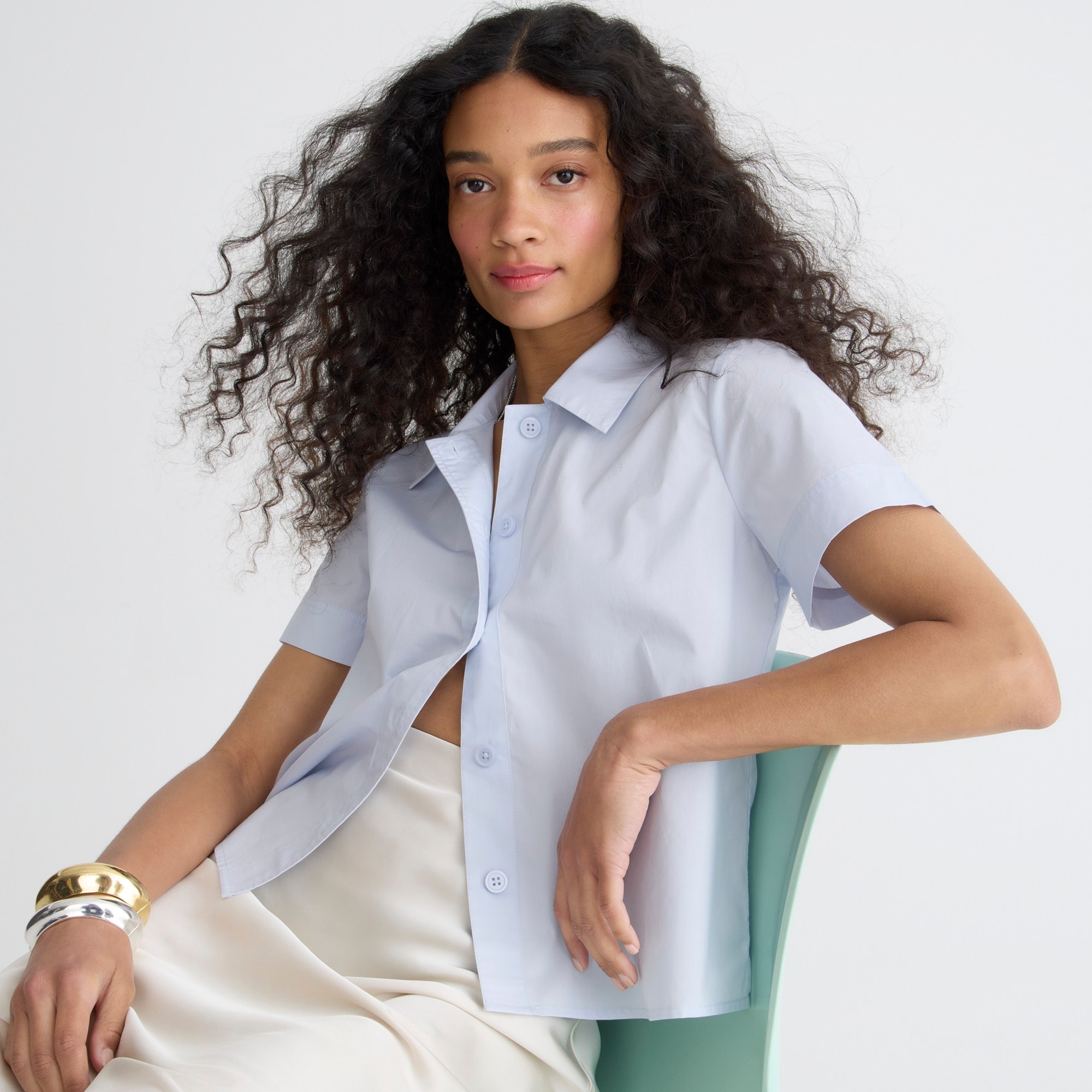 Gamine shirt in cotton poplin