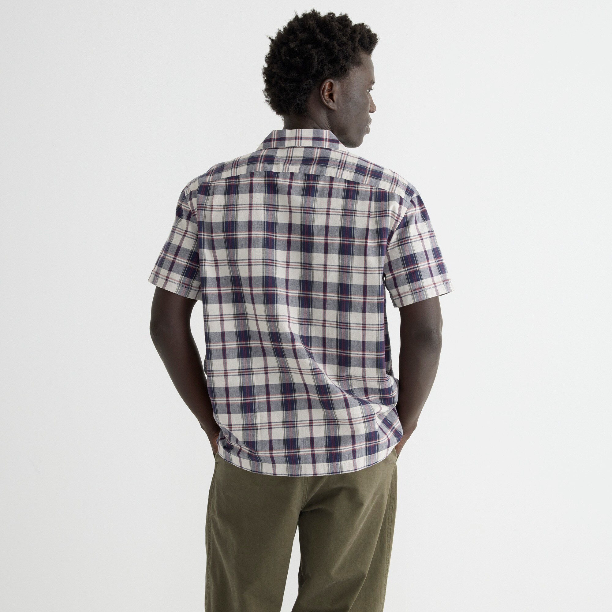 Boxy fit camp-collar shirt