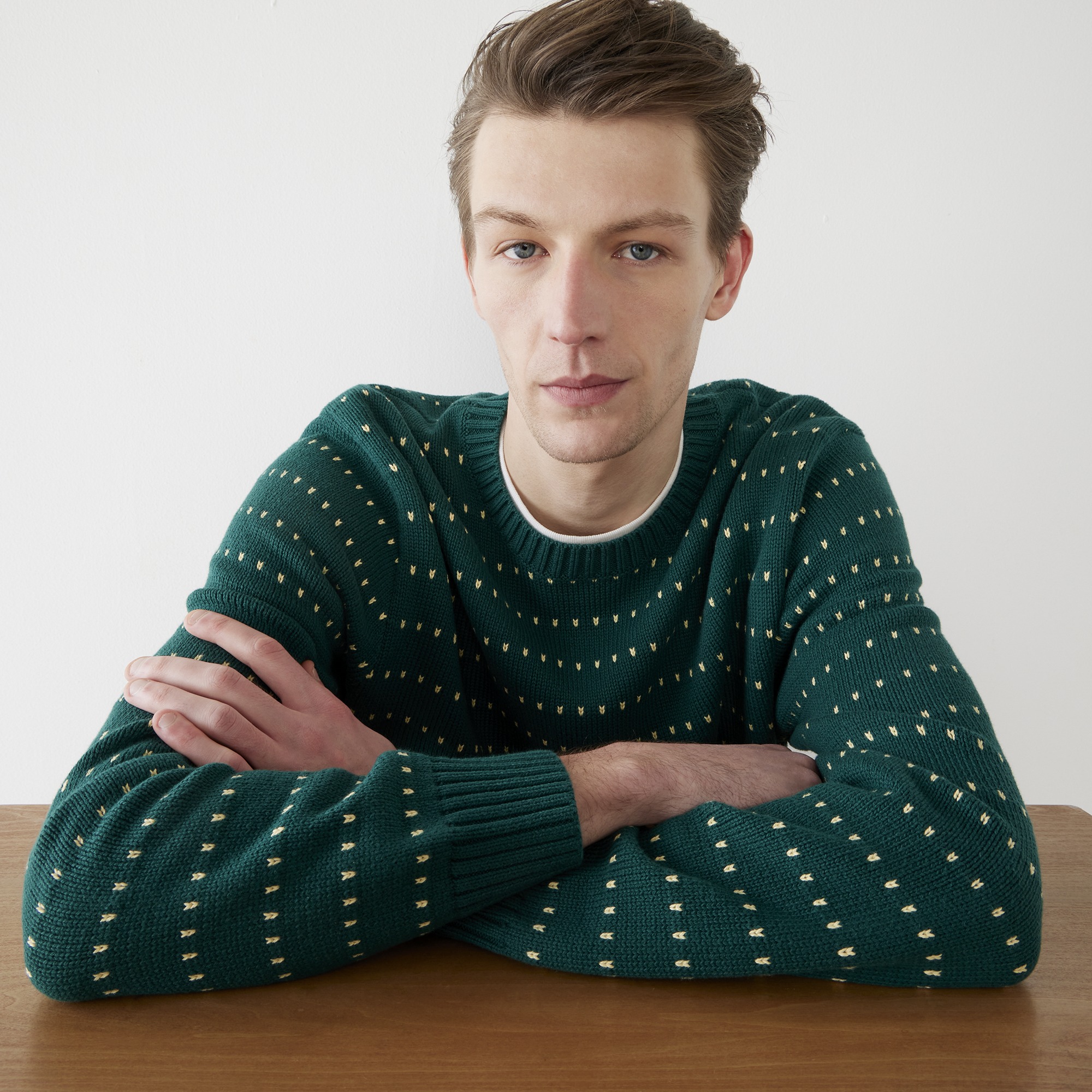 Heritage cotton sweater in bird's-eye stitch