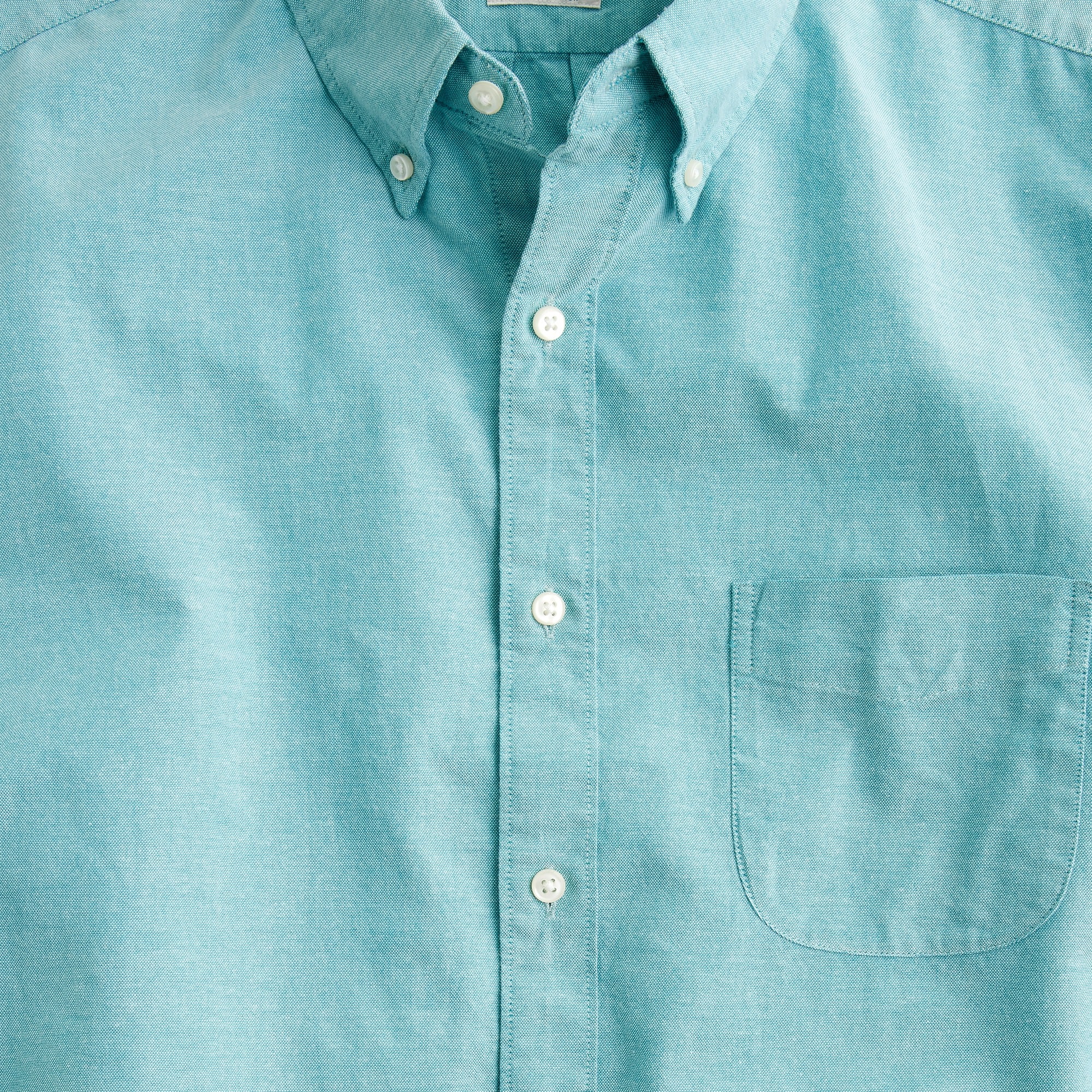 Short-sleeve Broken-in organic cotton oxford shirt