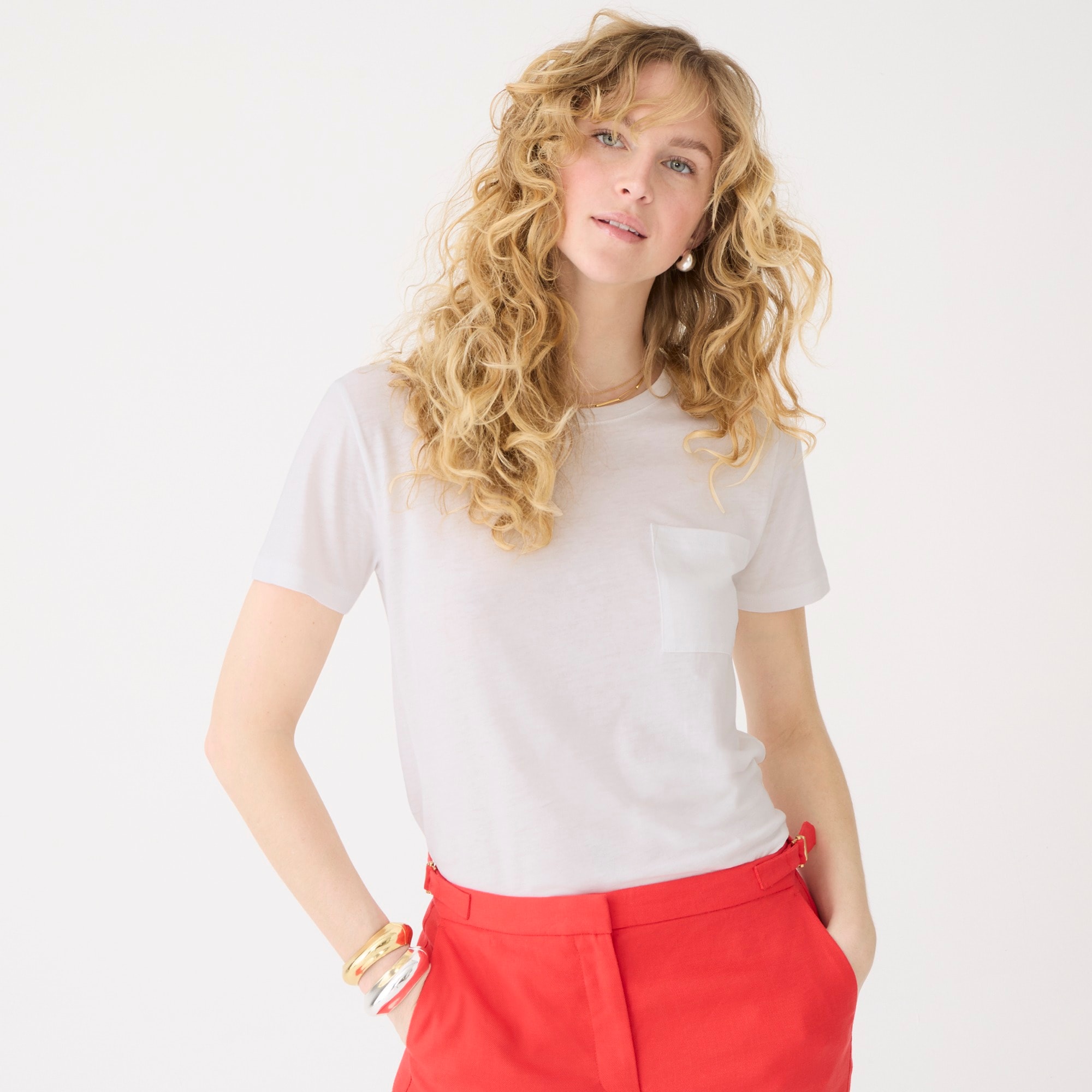 Short-sleeve pocket T-shirt in premium jersey