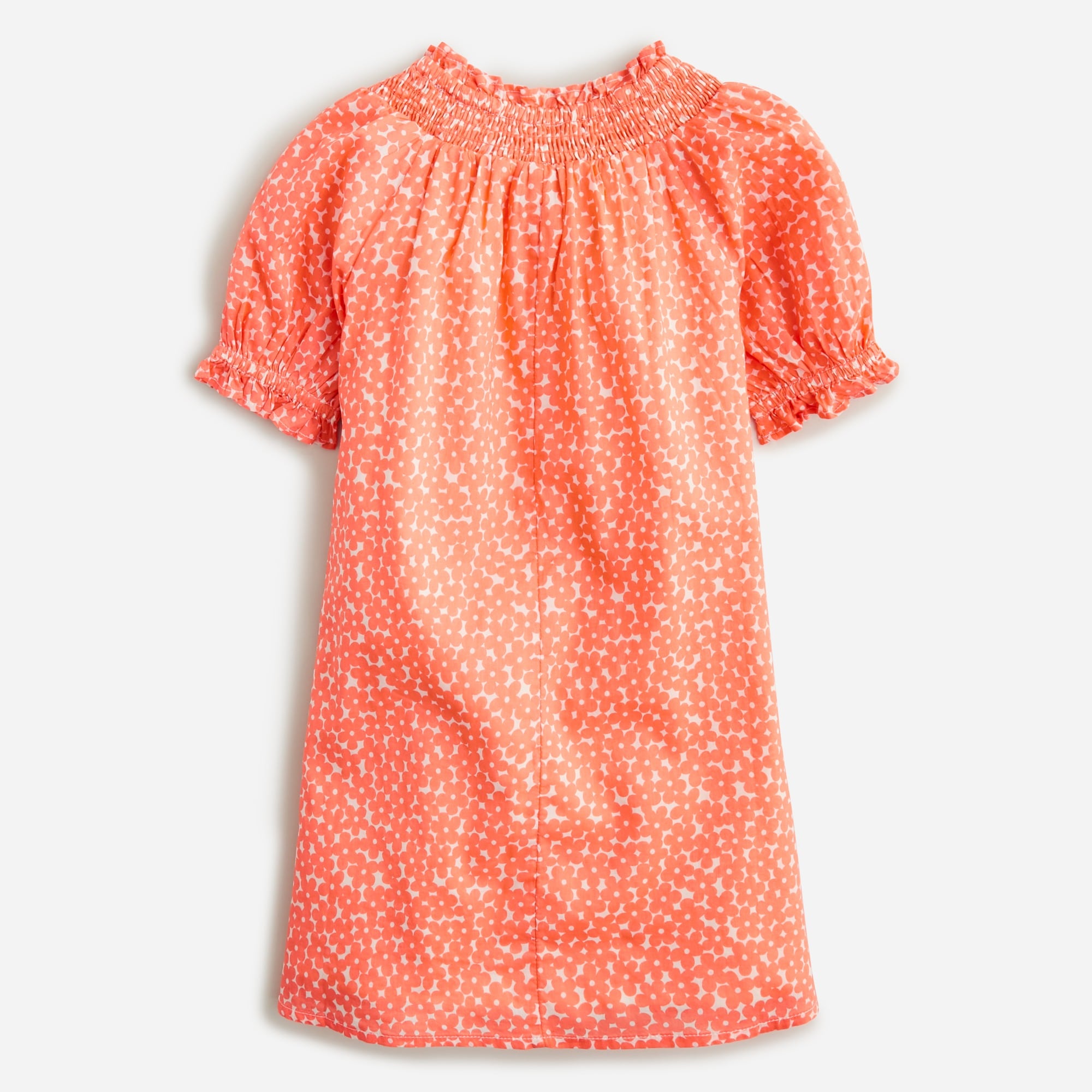 Girls' smocked-neck dress in prints