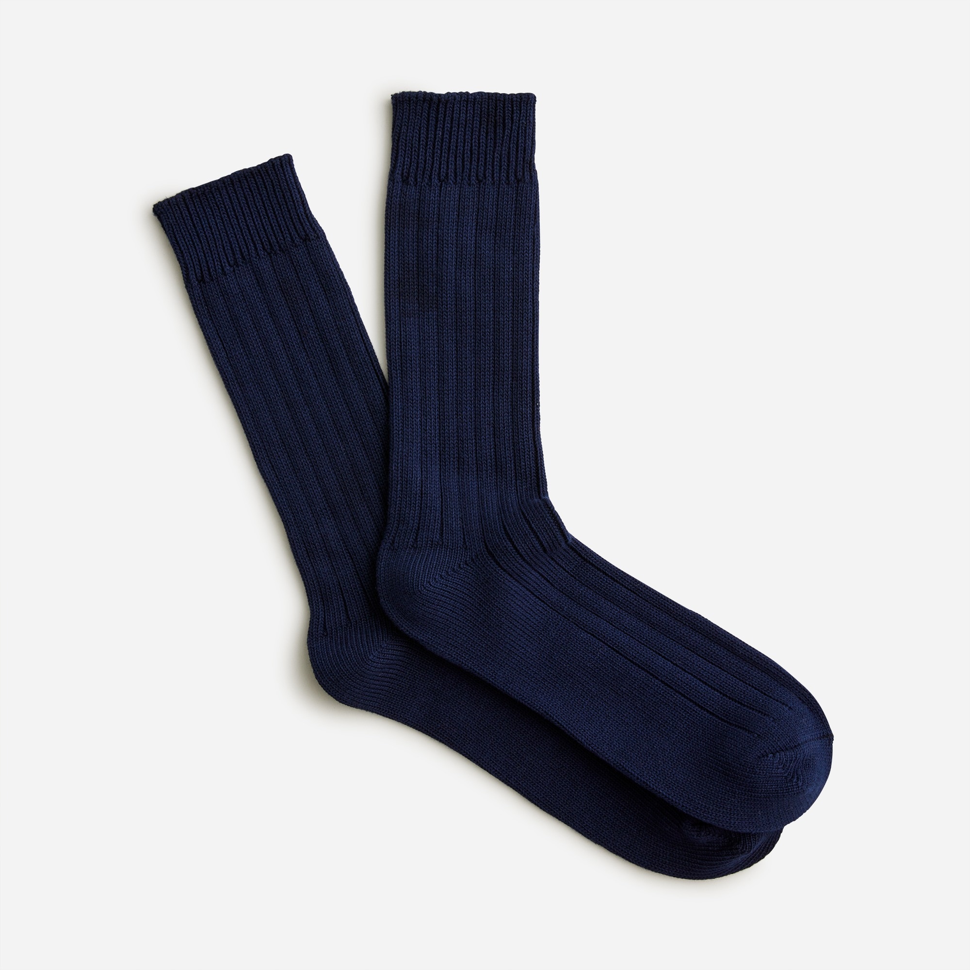 Ribbed cotton-blend socks