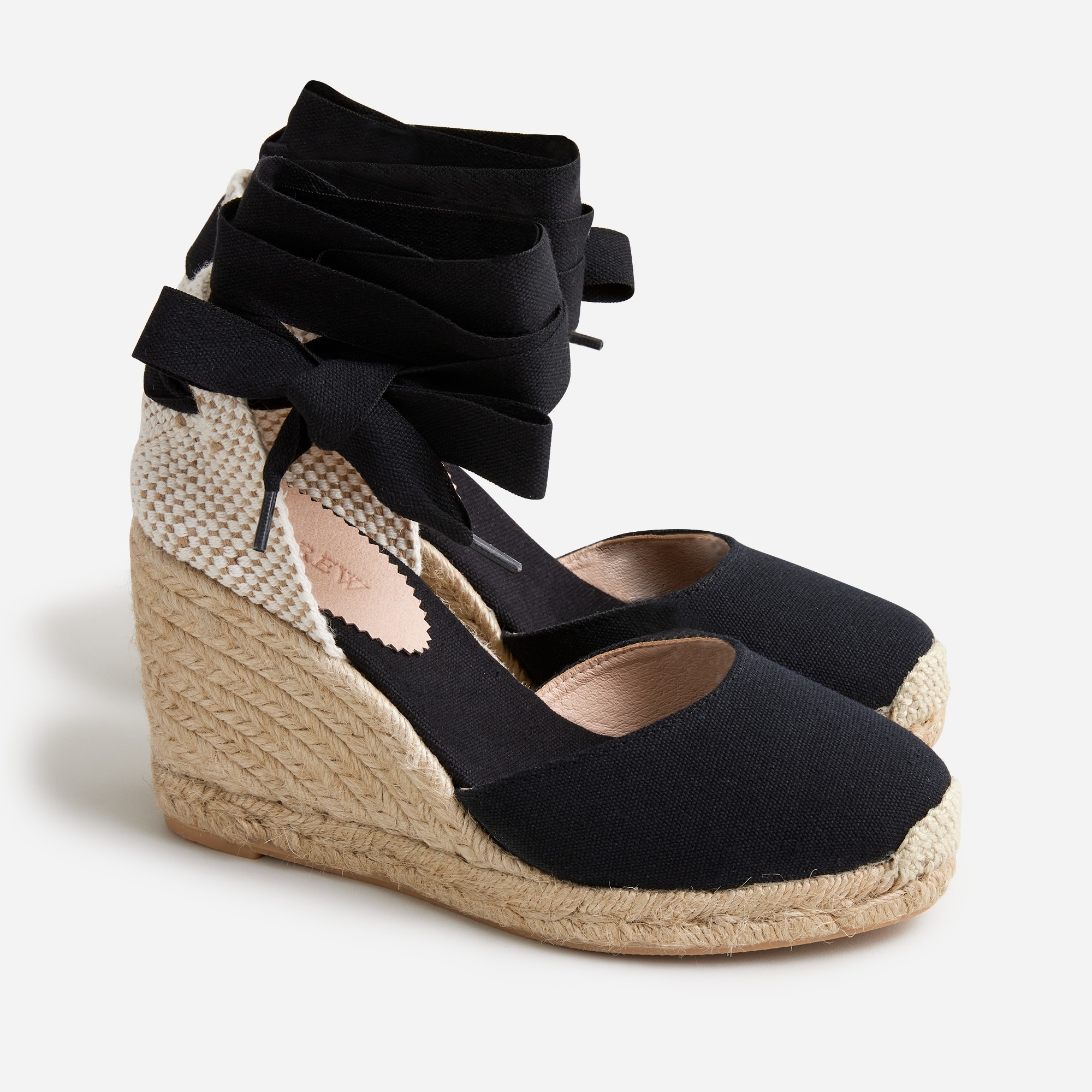 Made-in-Spain lace-up high-heel espadrilles