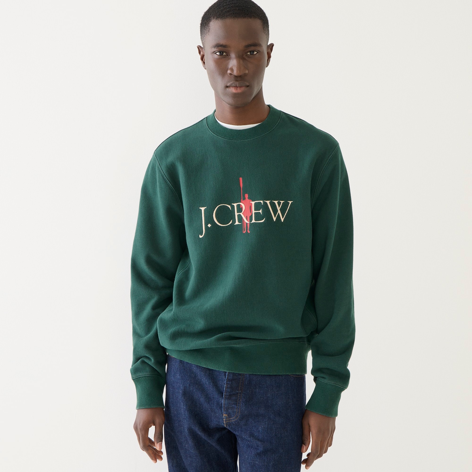 Heritage 14 oz. fleece embroidered oarsman graphic sweatshirt