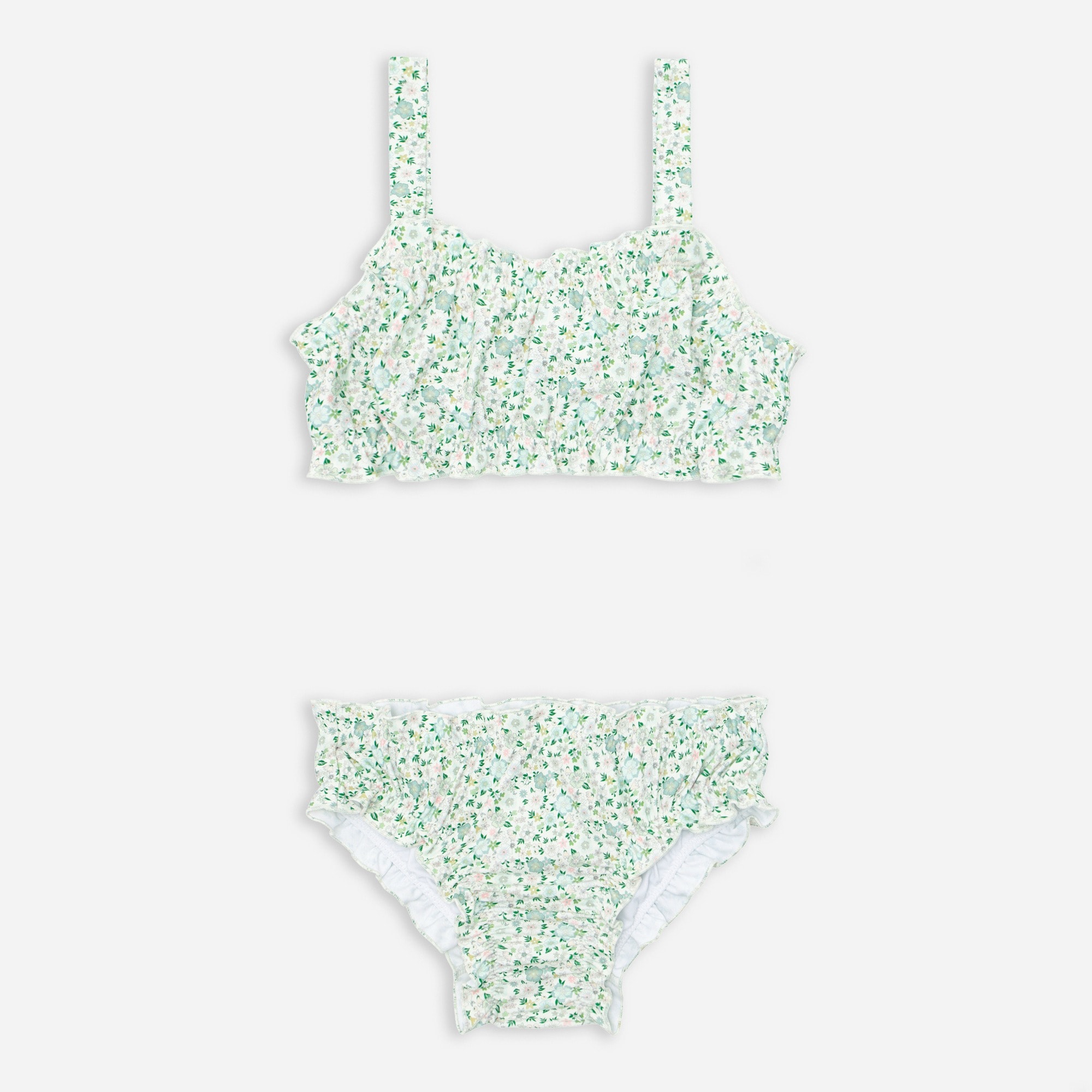 Girls' minnow ruffle-edge bikini