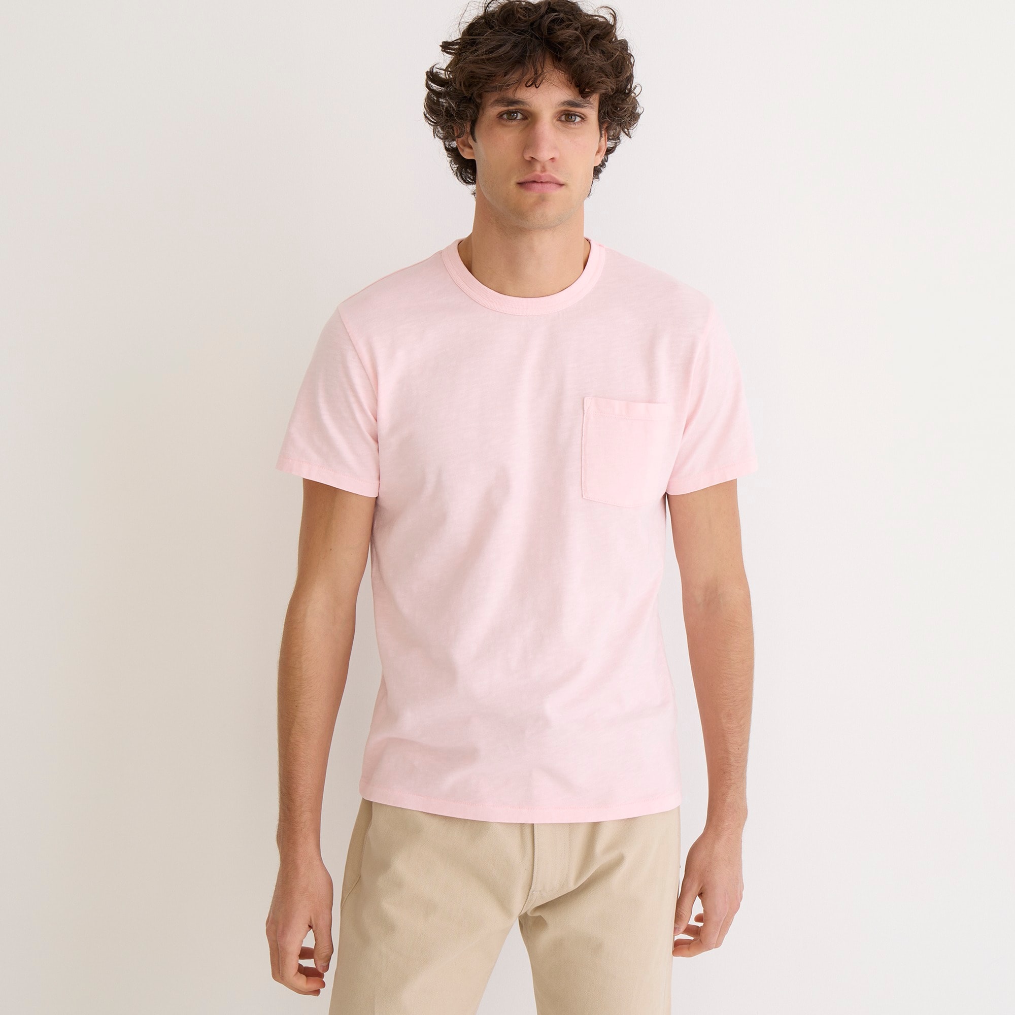 Garment-dyed slub cotton crewneck T-shirt