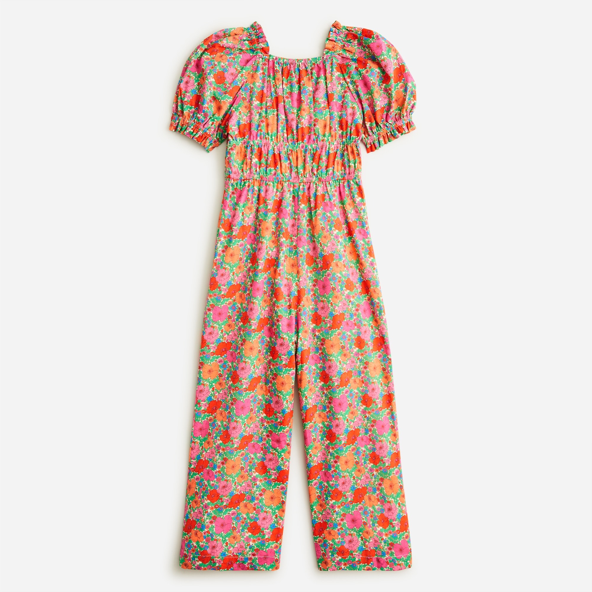 Girls' puff-sleeve jumpsuit in Liberty® fabrics