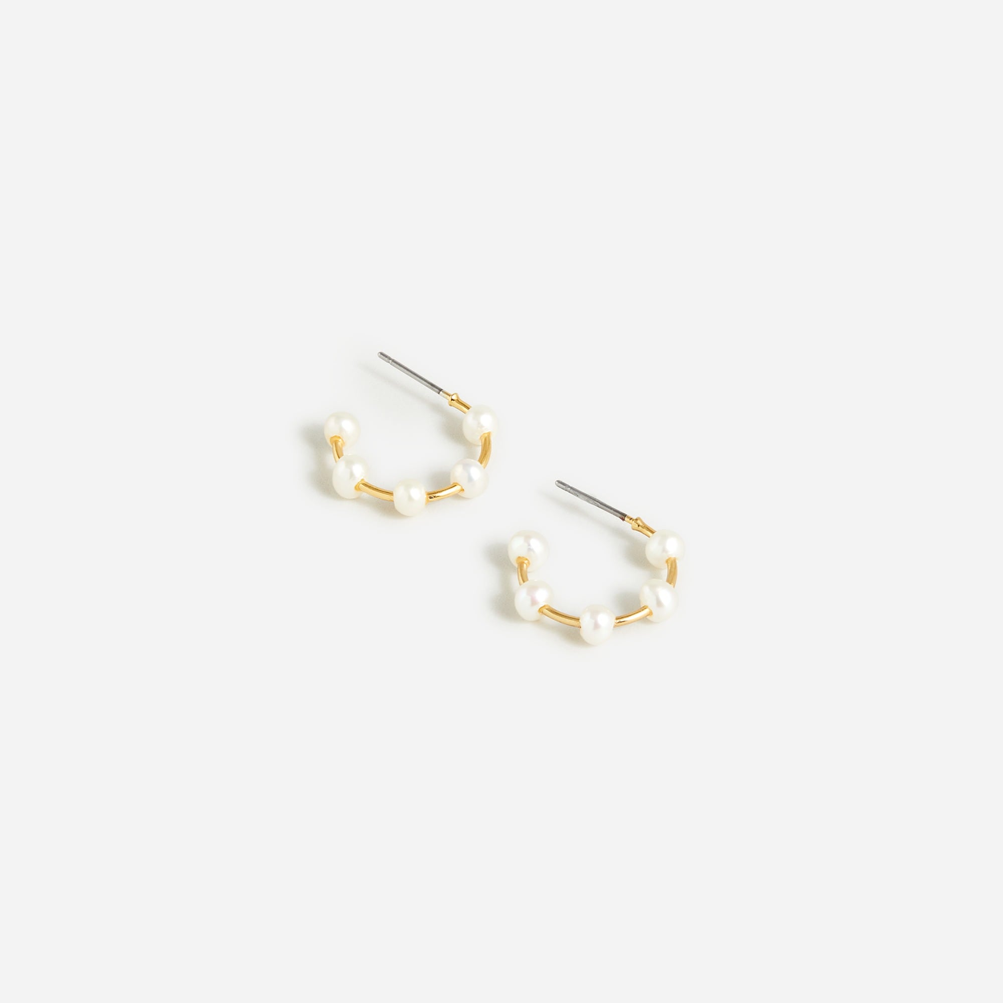 Freshwater pearl beaded hoop earrings