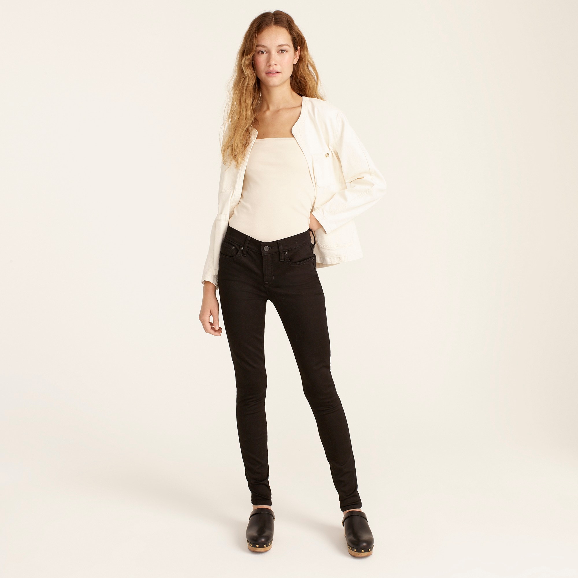 8 stretchy toothpick jean in true black
