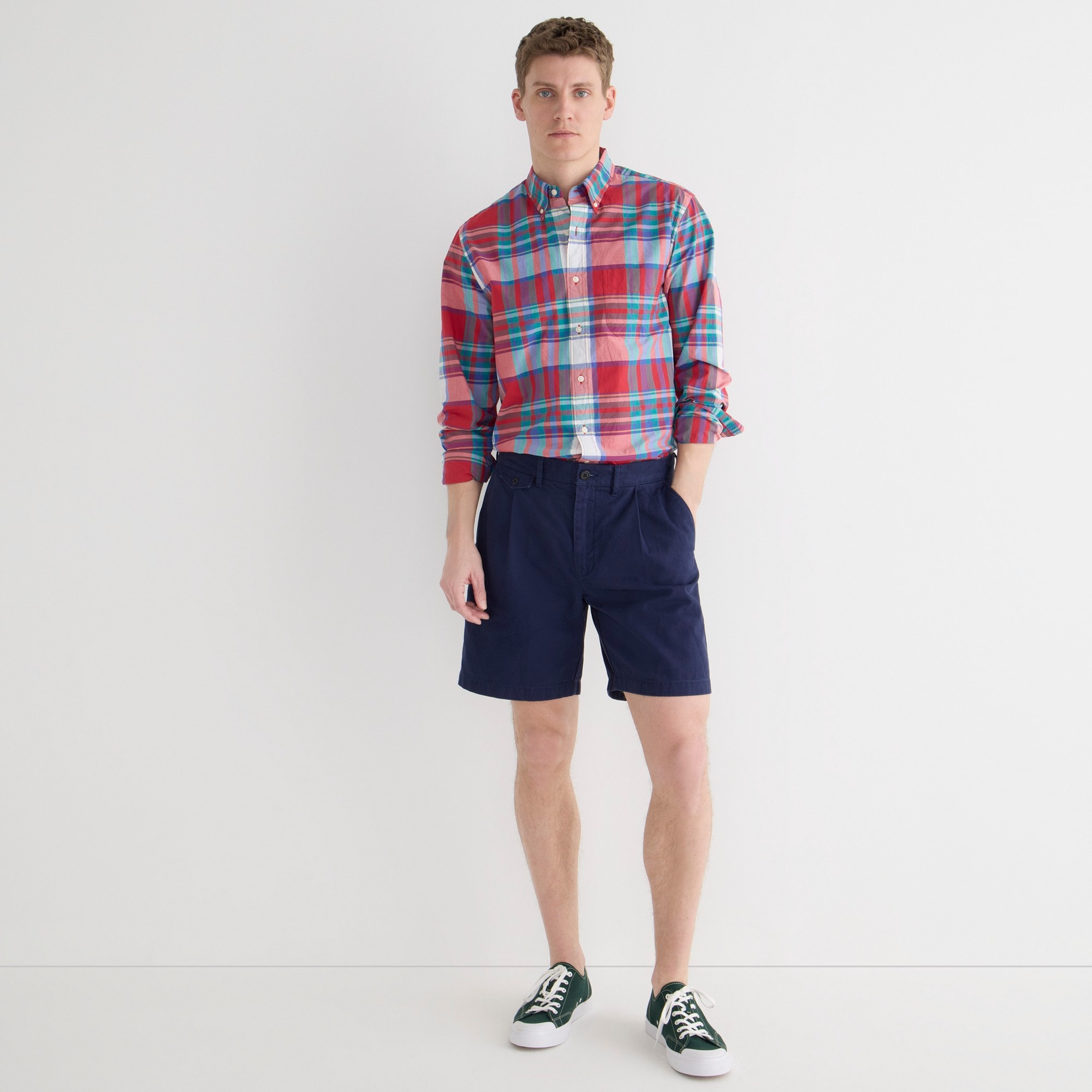 7.5" pleated chino short
