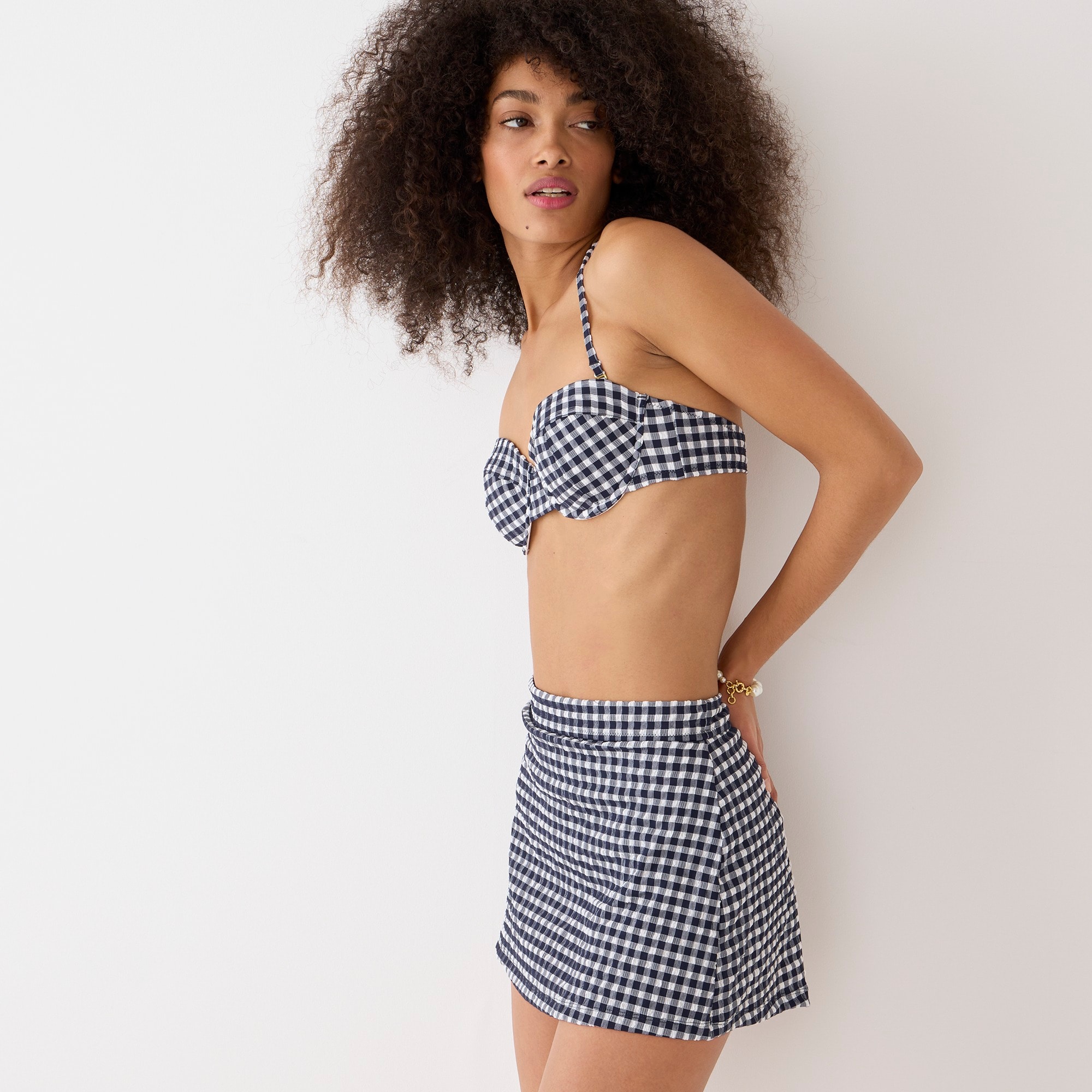 Heritage swim skirt in classic gingham