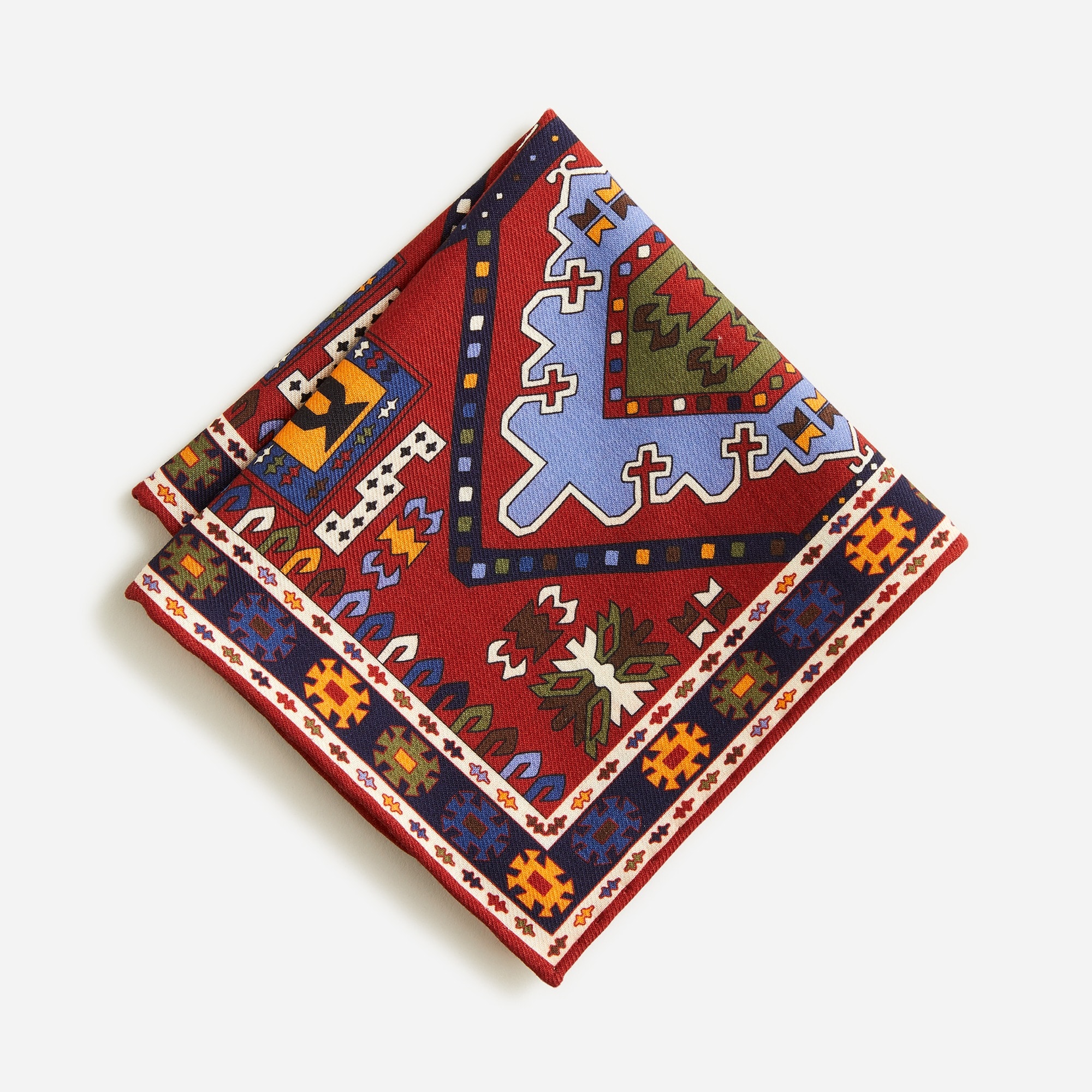Wool challis pocket square