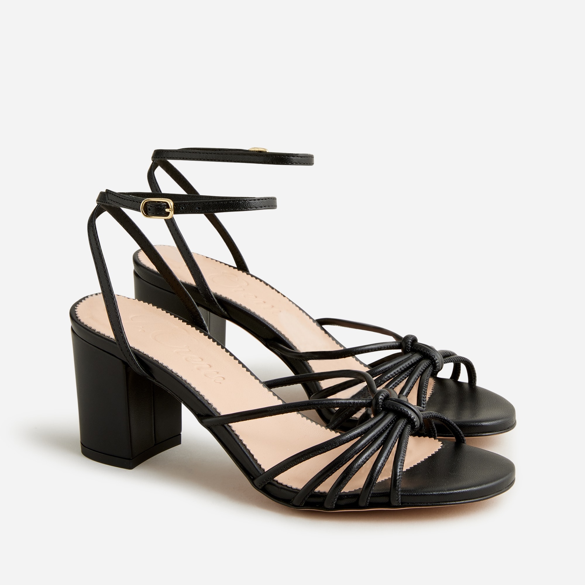 Lucie strappy block-heel sandals in Italian leather