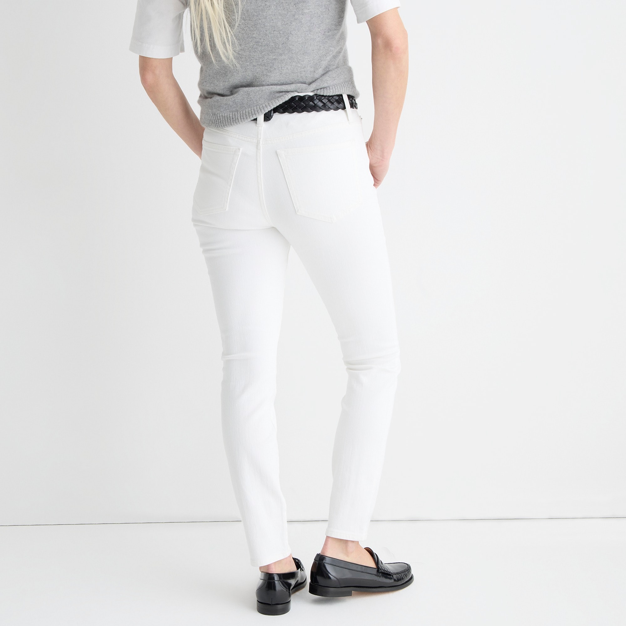 9" toothpick jean in white wash