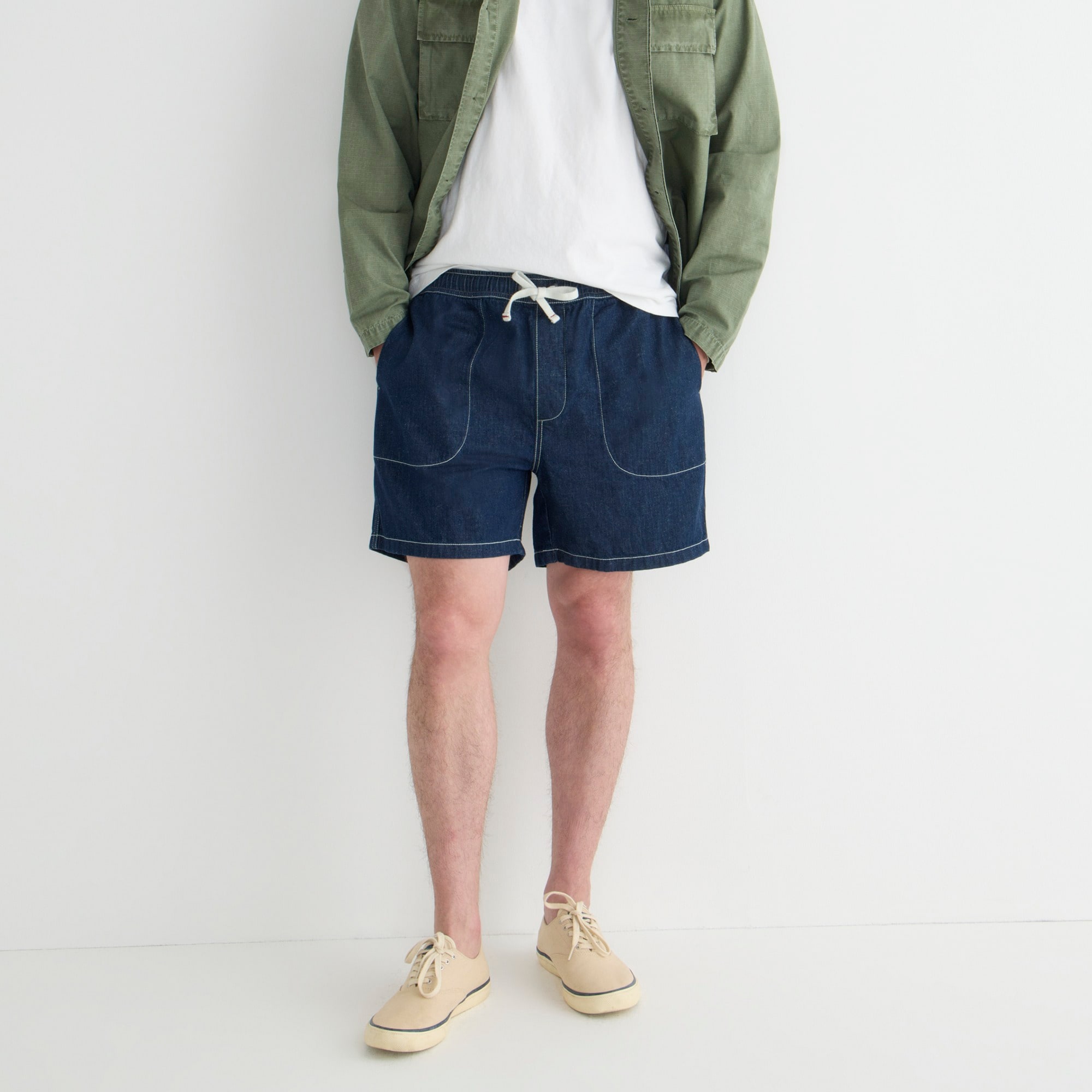 Wallace & Barnes 6" drawstring denim short