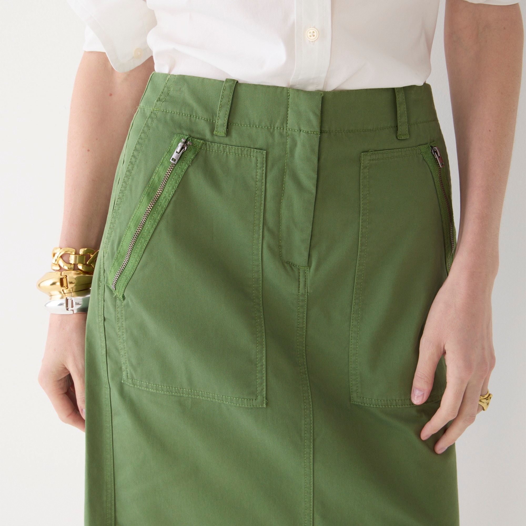 Utility chino skirt