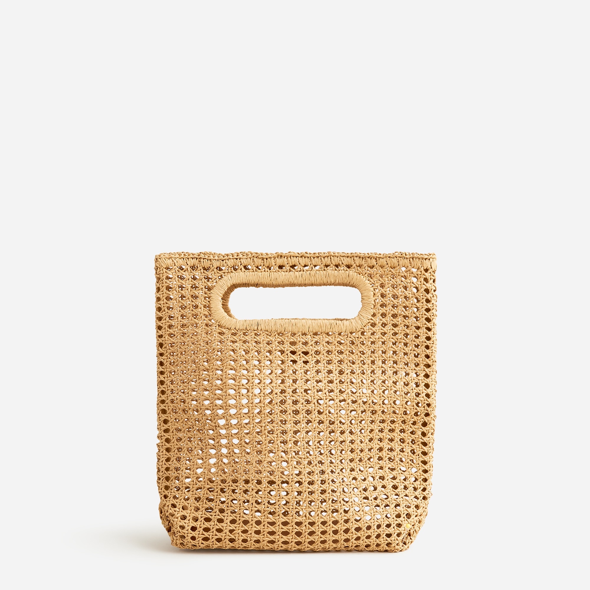 Open weave foldover clutch