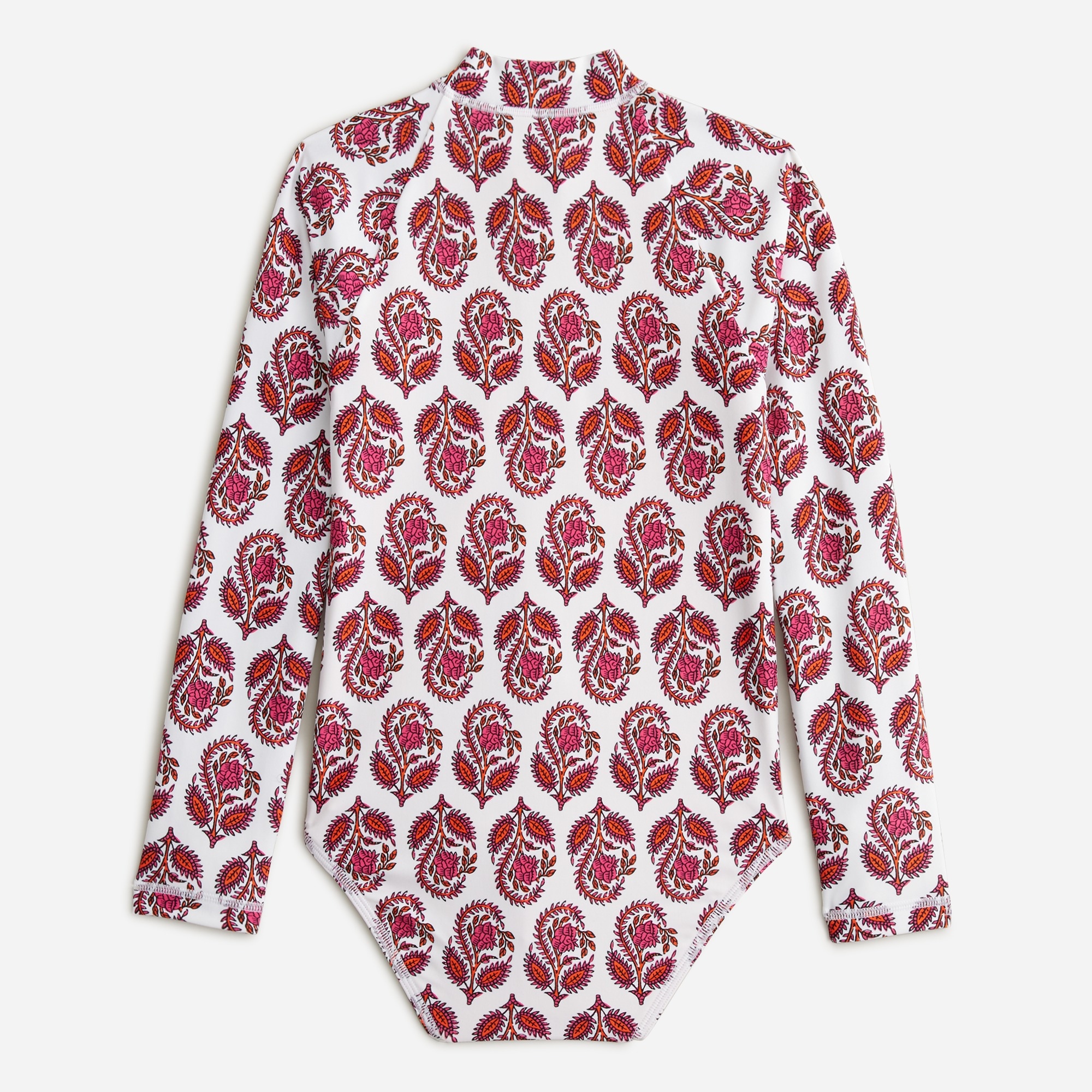 Girls' printed rash guard one-piece with UPF 50+