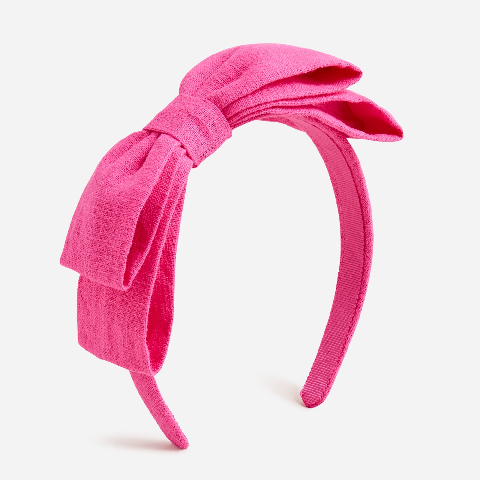 Linen-blend bow headband