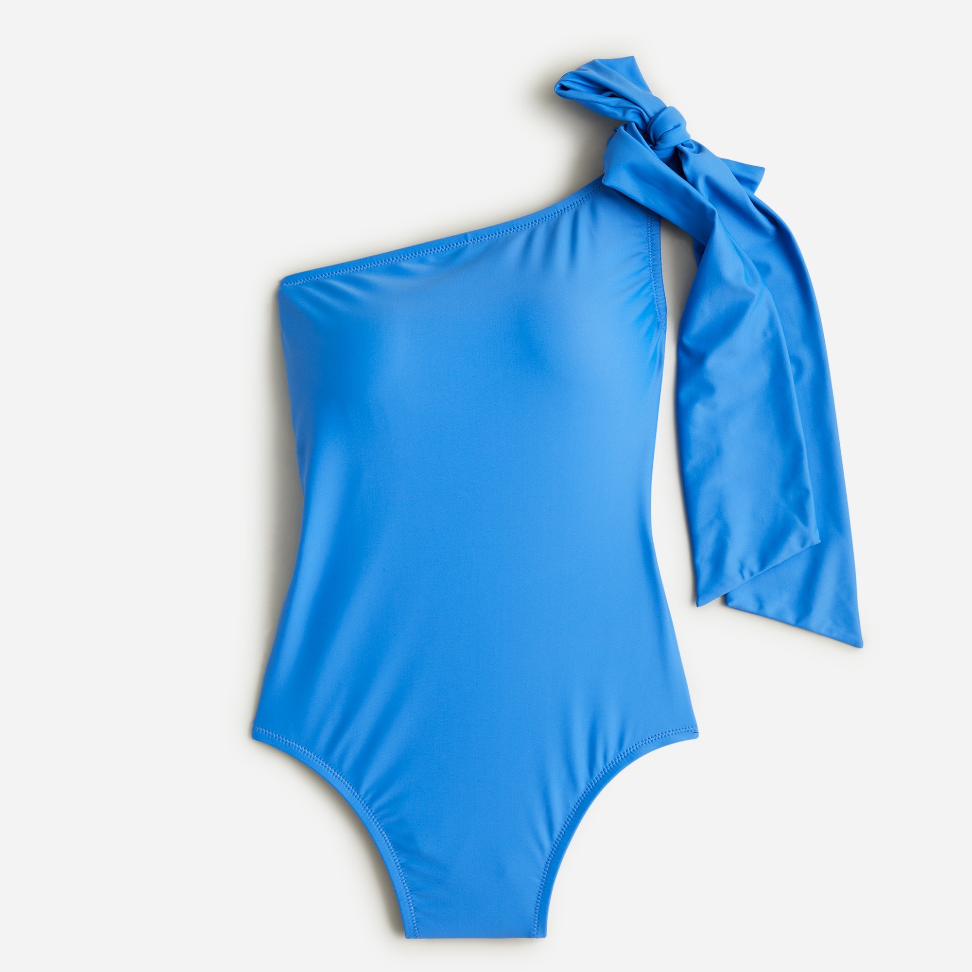 Bow one-shoulder one-piece