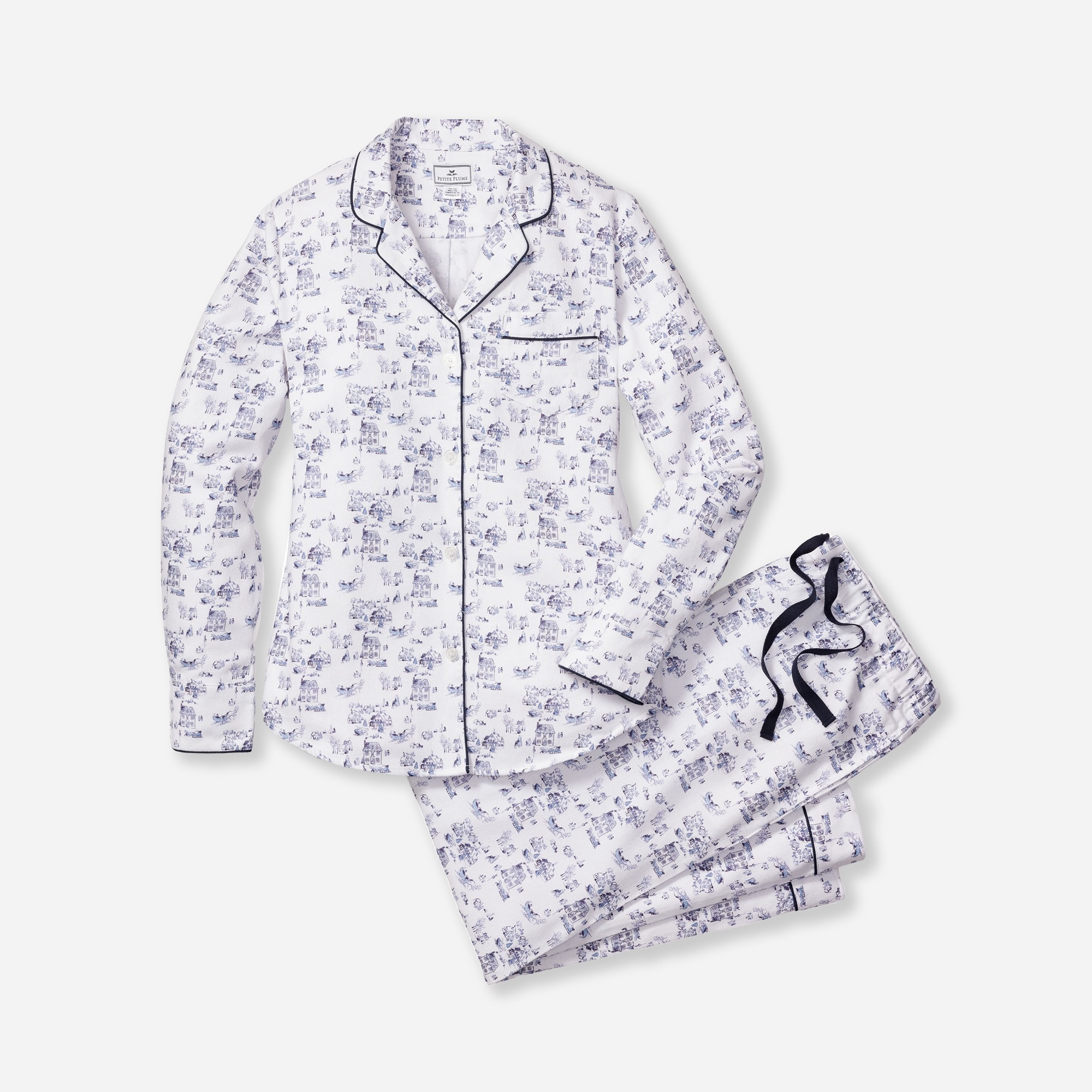 Petite Plume women's flannel pajama set