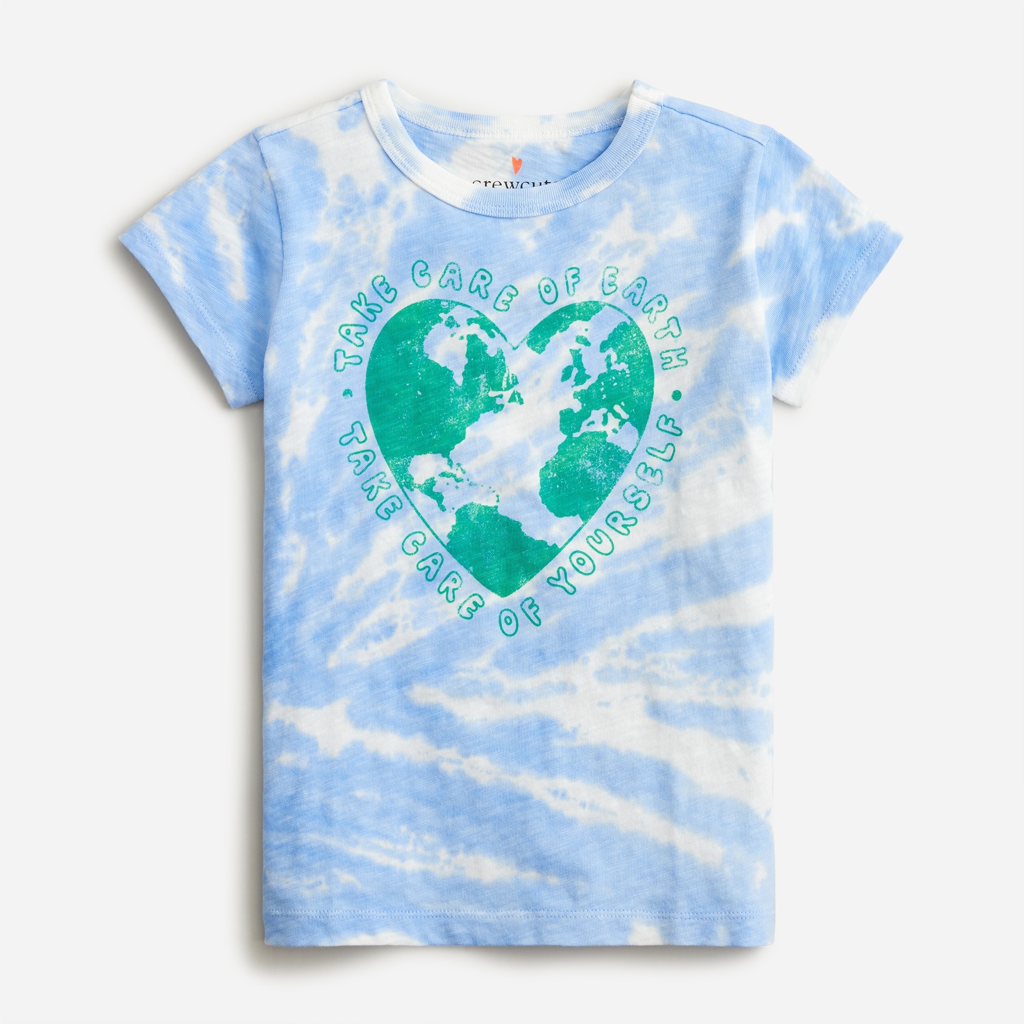 Girls tie-dye Earth Day graphic T-shirt