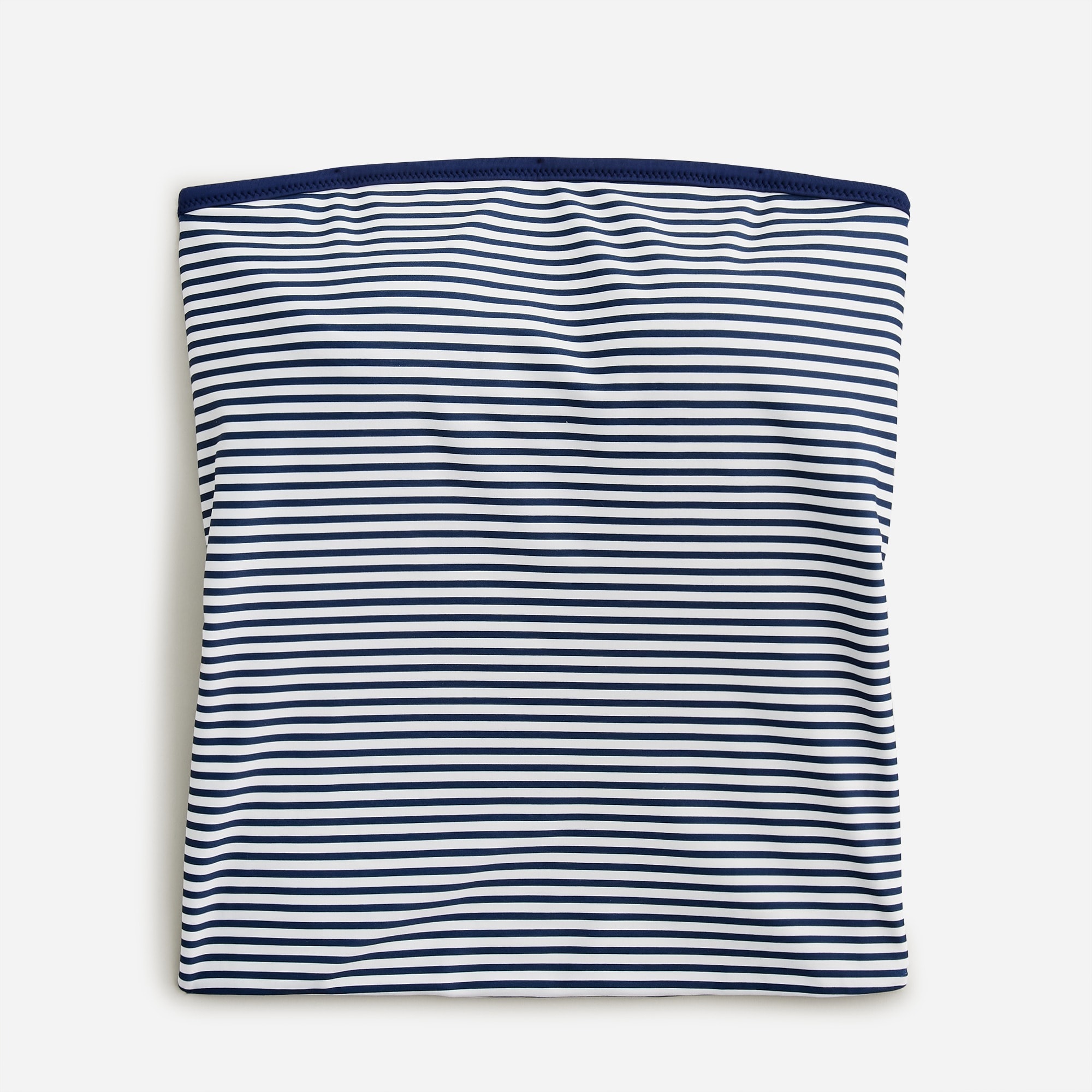 Tube swim top in reversible navy stripe
