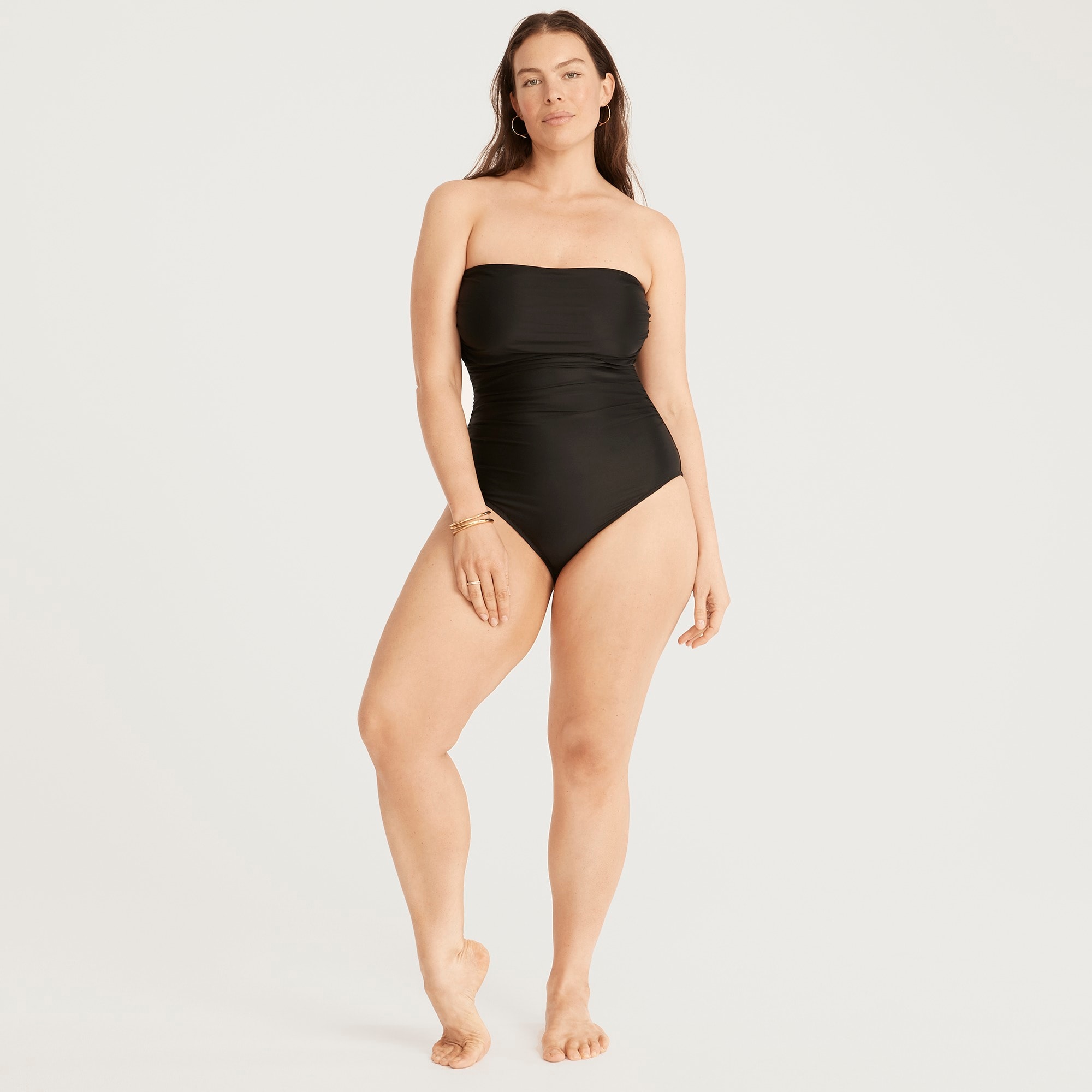 Ruched bandeau one-piece