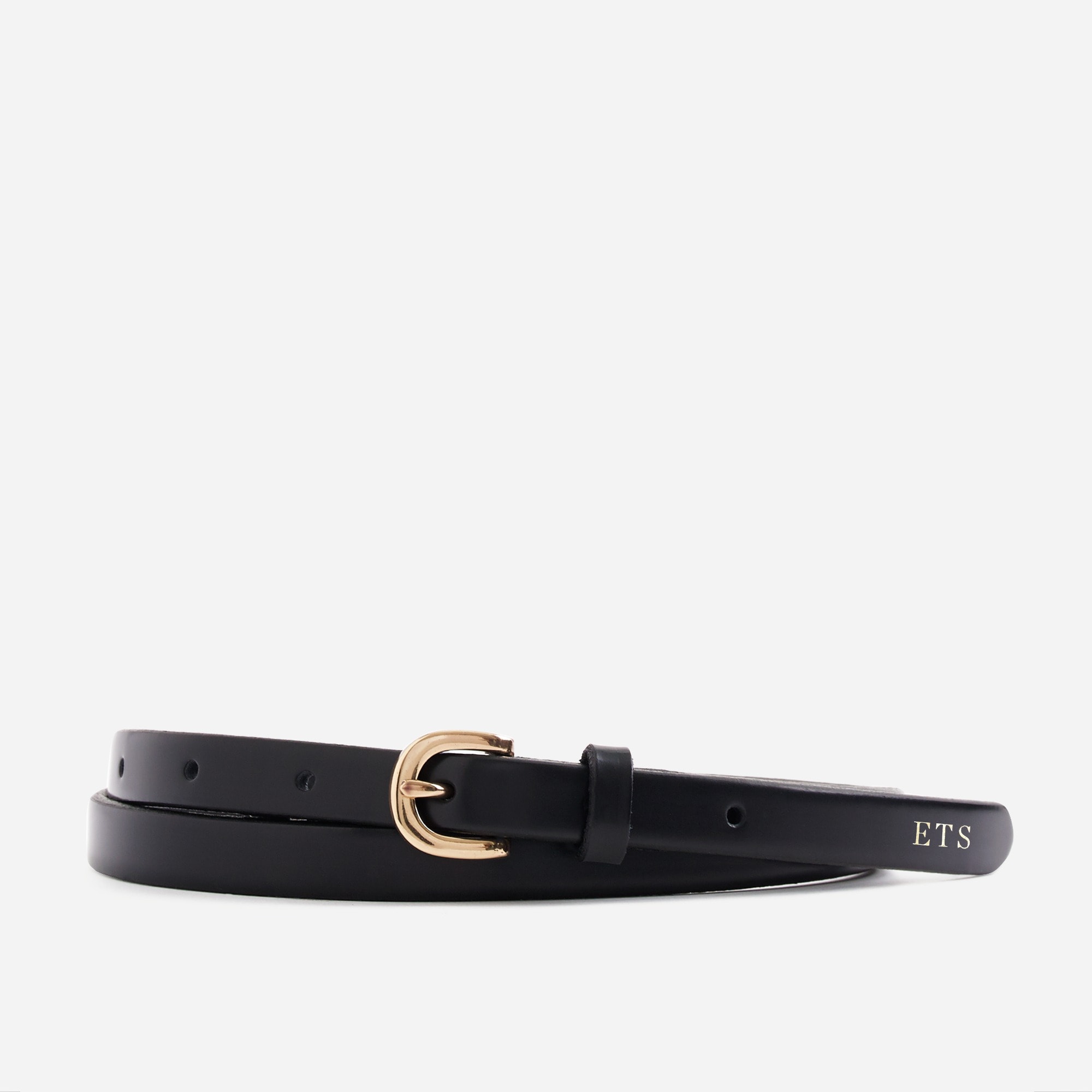 Skinny Italian leather belt