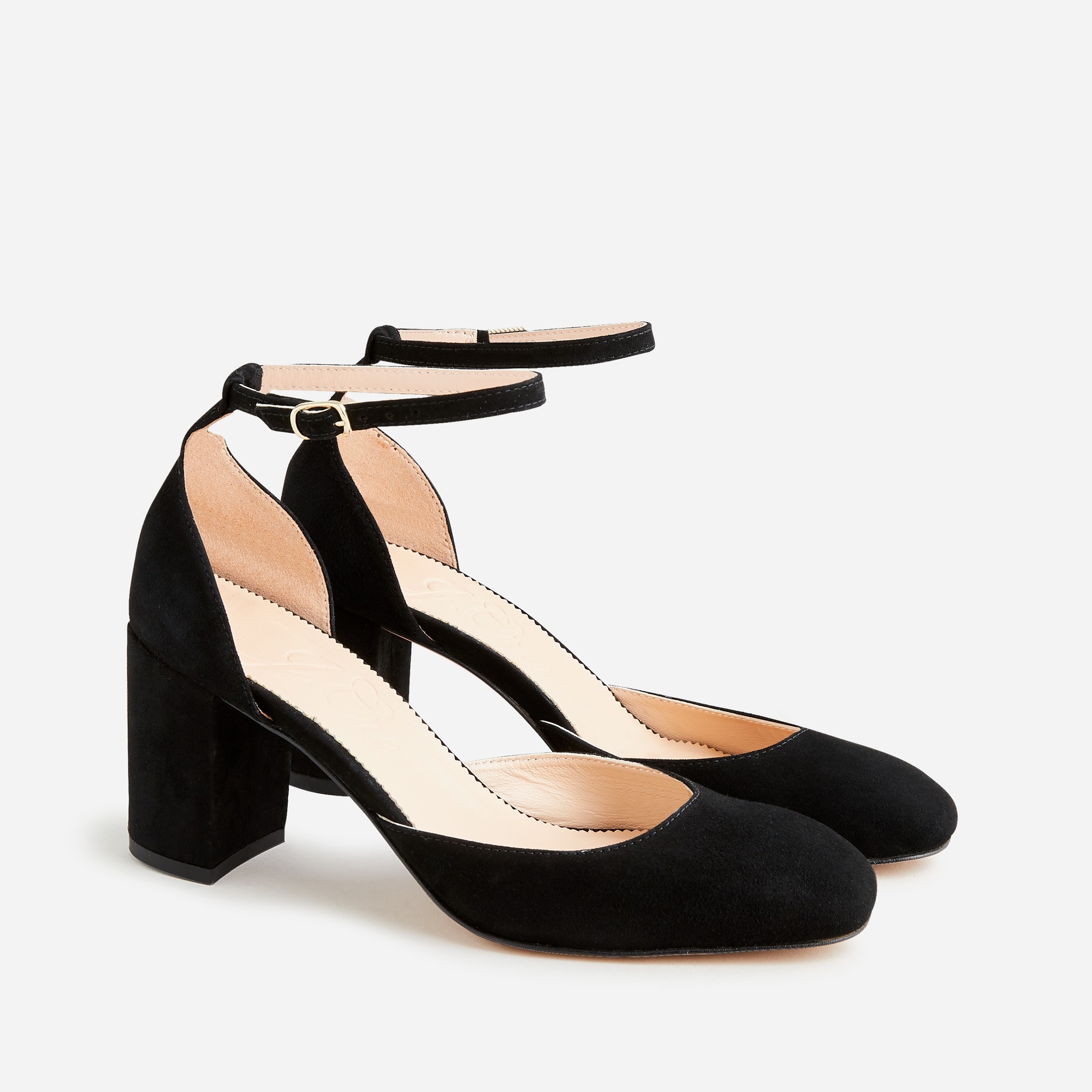 Maisie ankle-strap heels in Italian suede