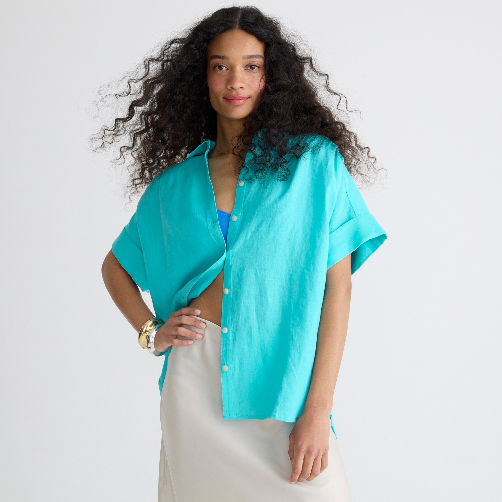 Relaxed-fit short-sleeve Baird McNutt Irish linen shirt