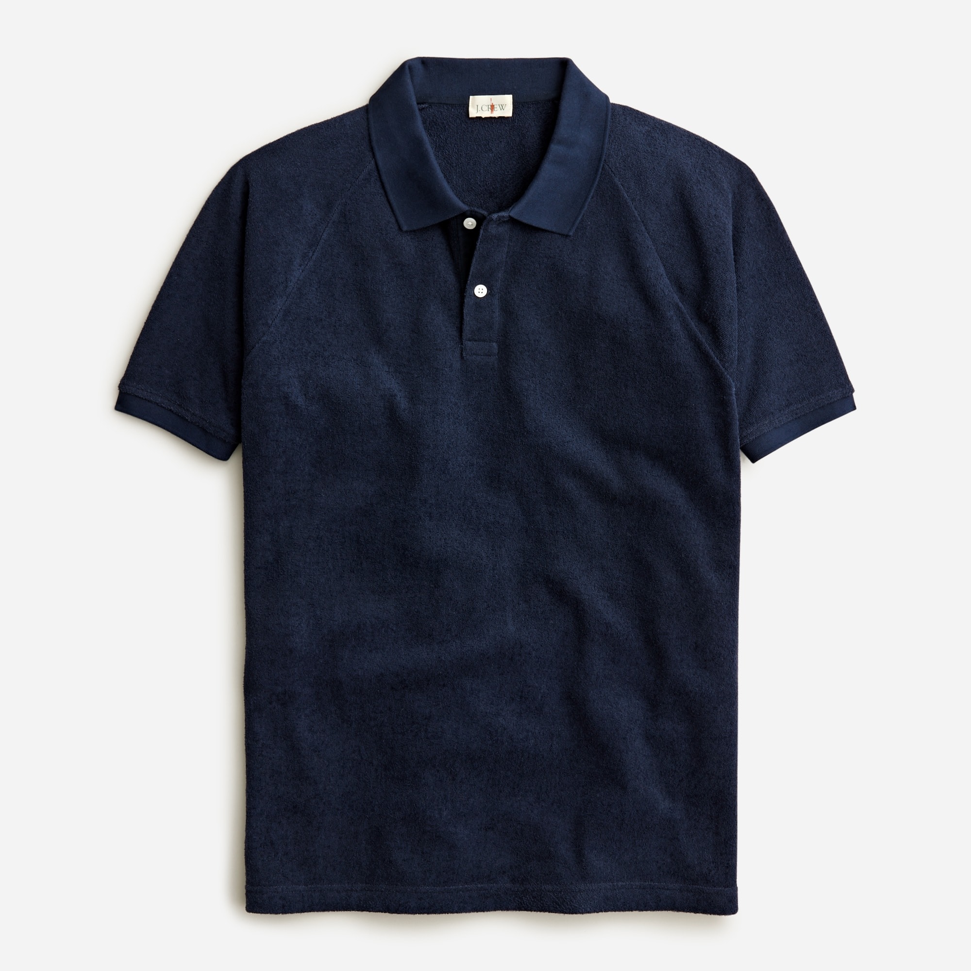 Raglan-sleeve terry polo shirt
