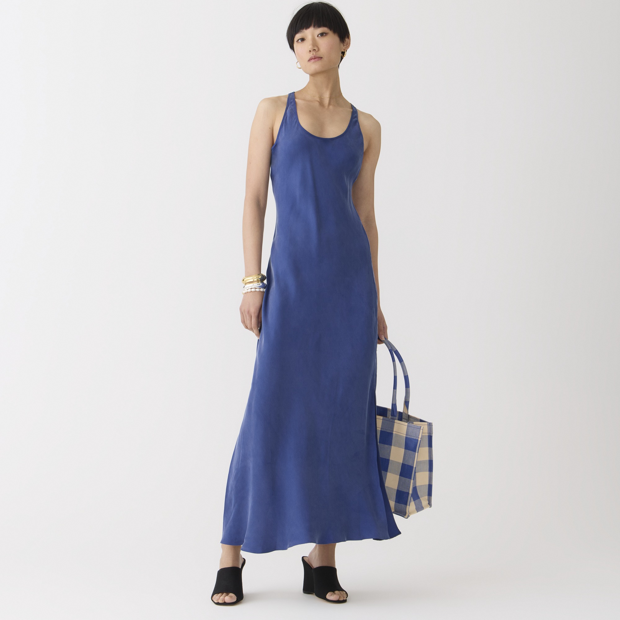 Alicia cupro-blend racerback slip dress